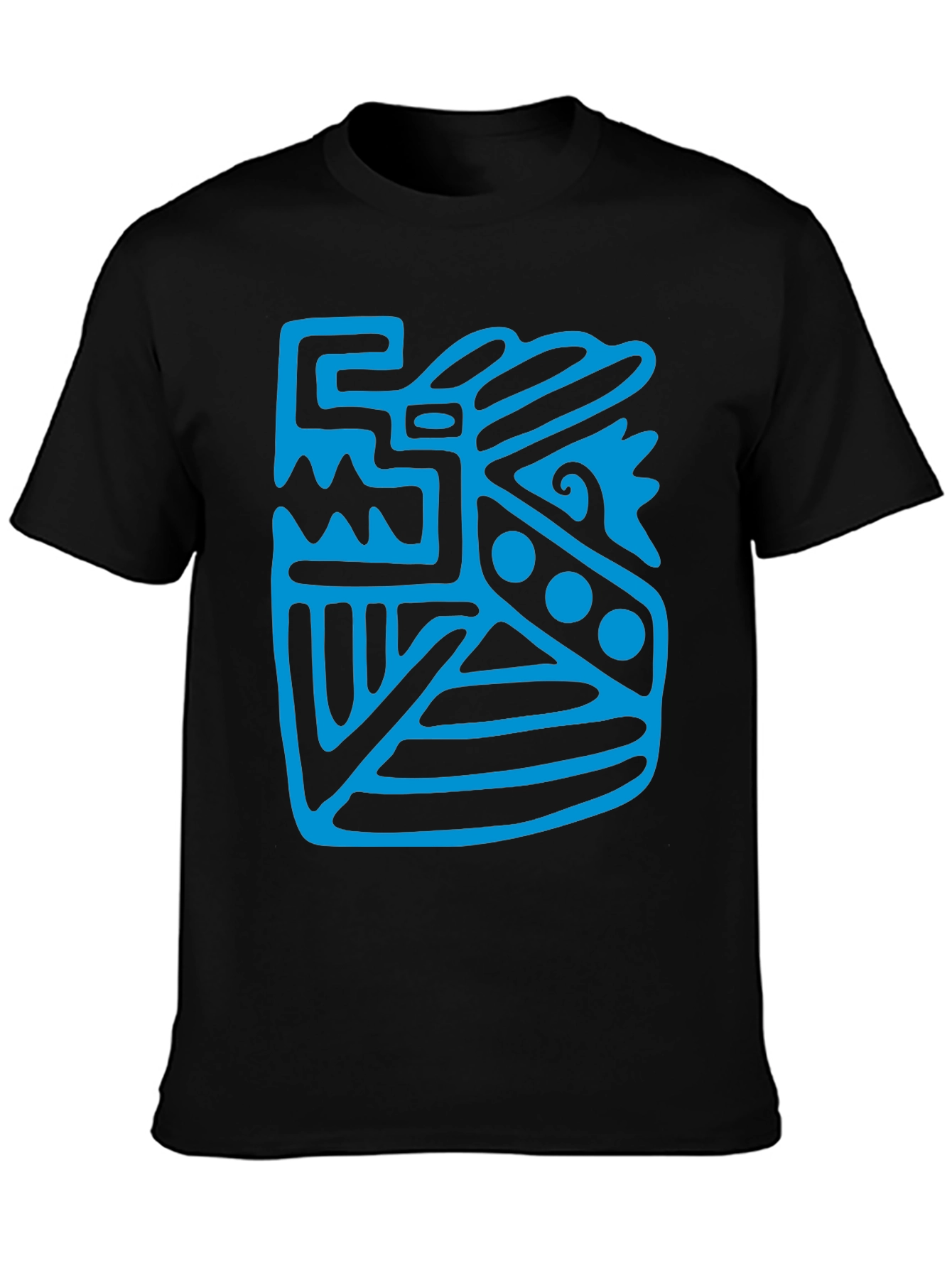 Black Aztec Design Black T-Shirt view 3