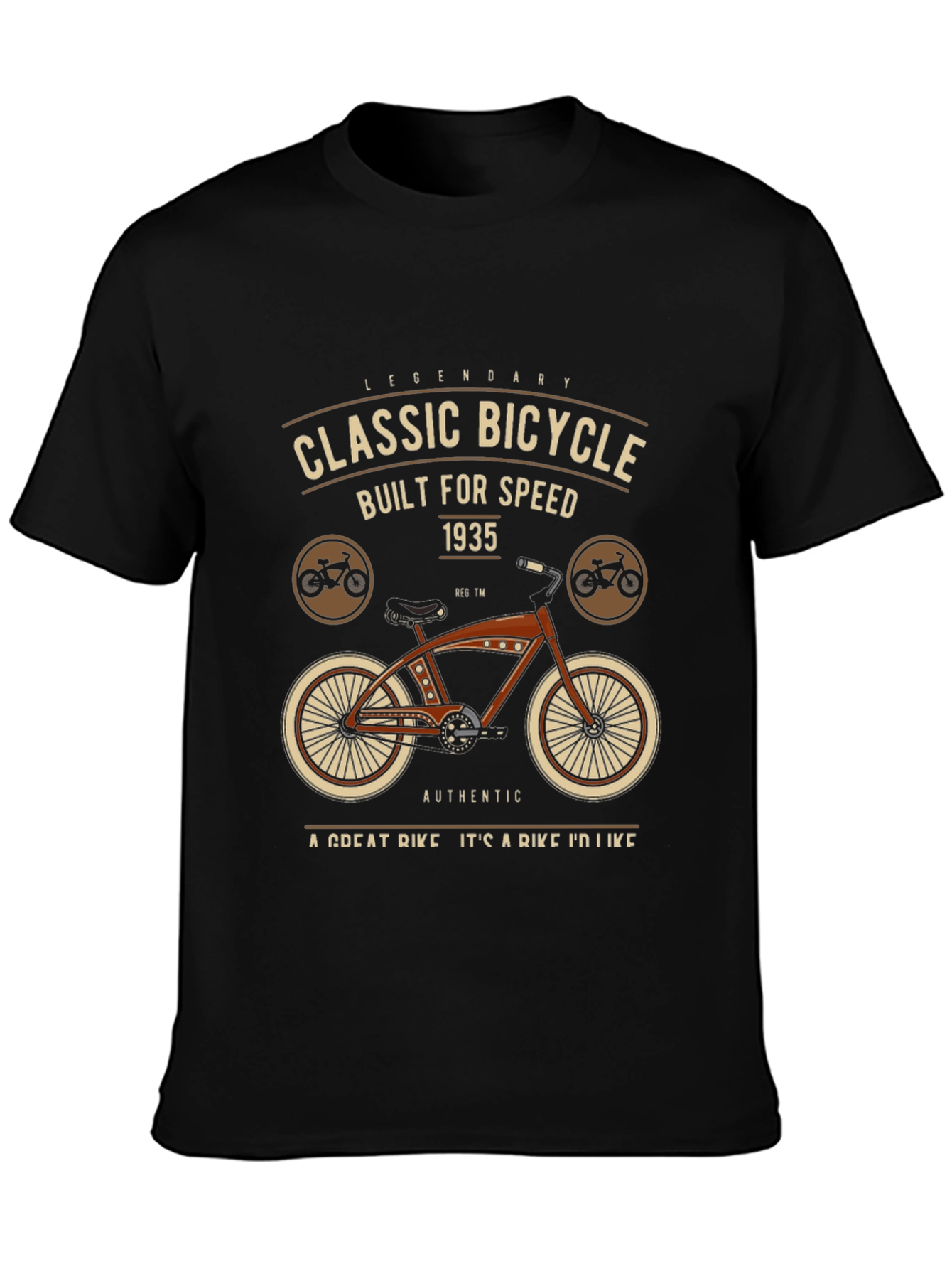 Black Classic Bicycle Graphic T-Shirt view 3