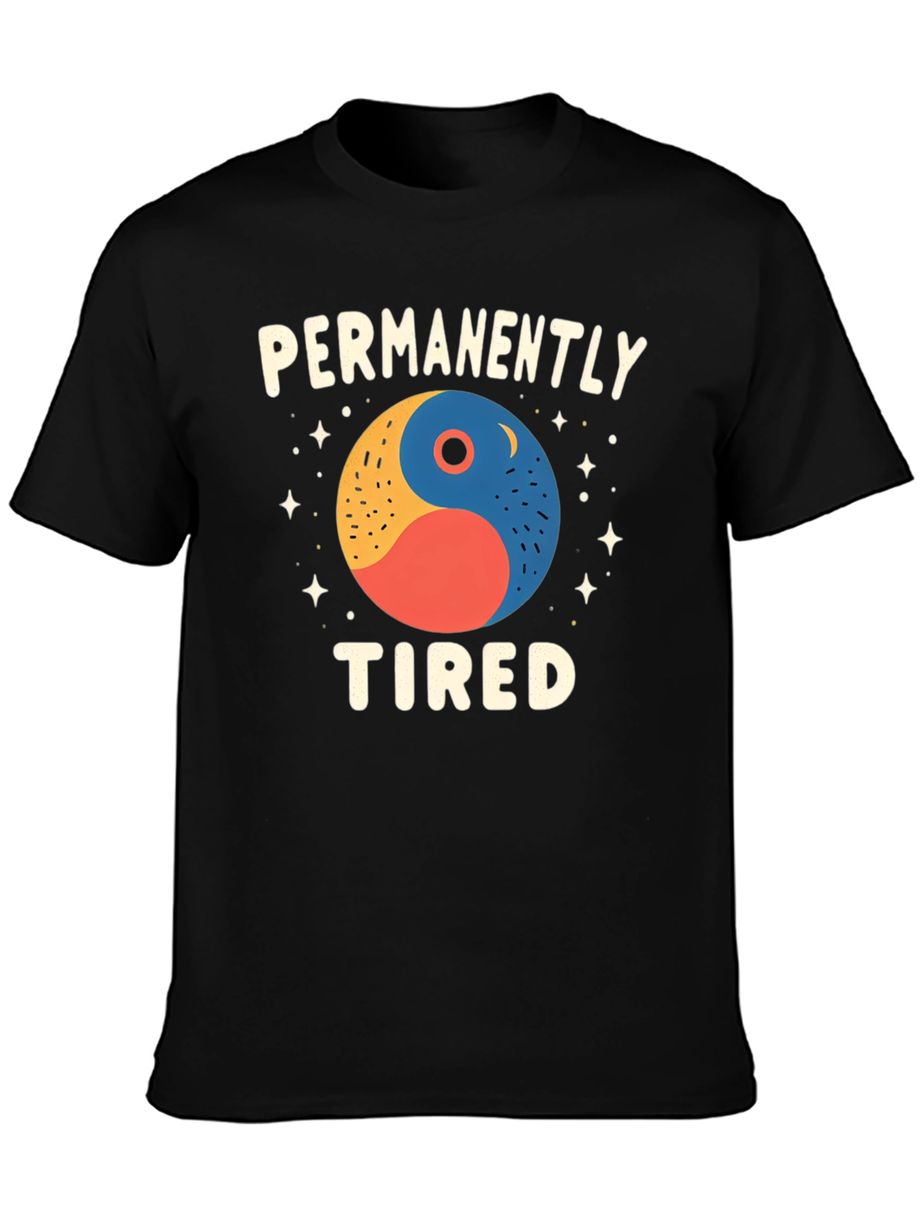 Black Permanently Tired Graphic T-Shirt view 3