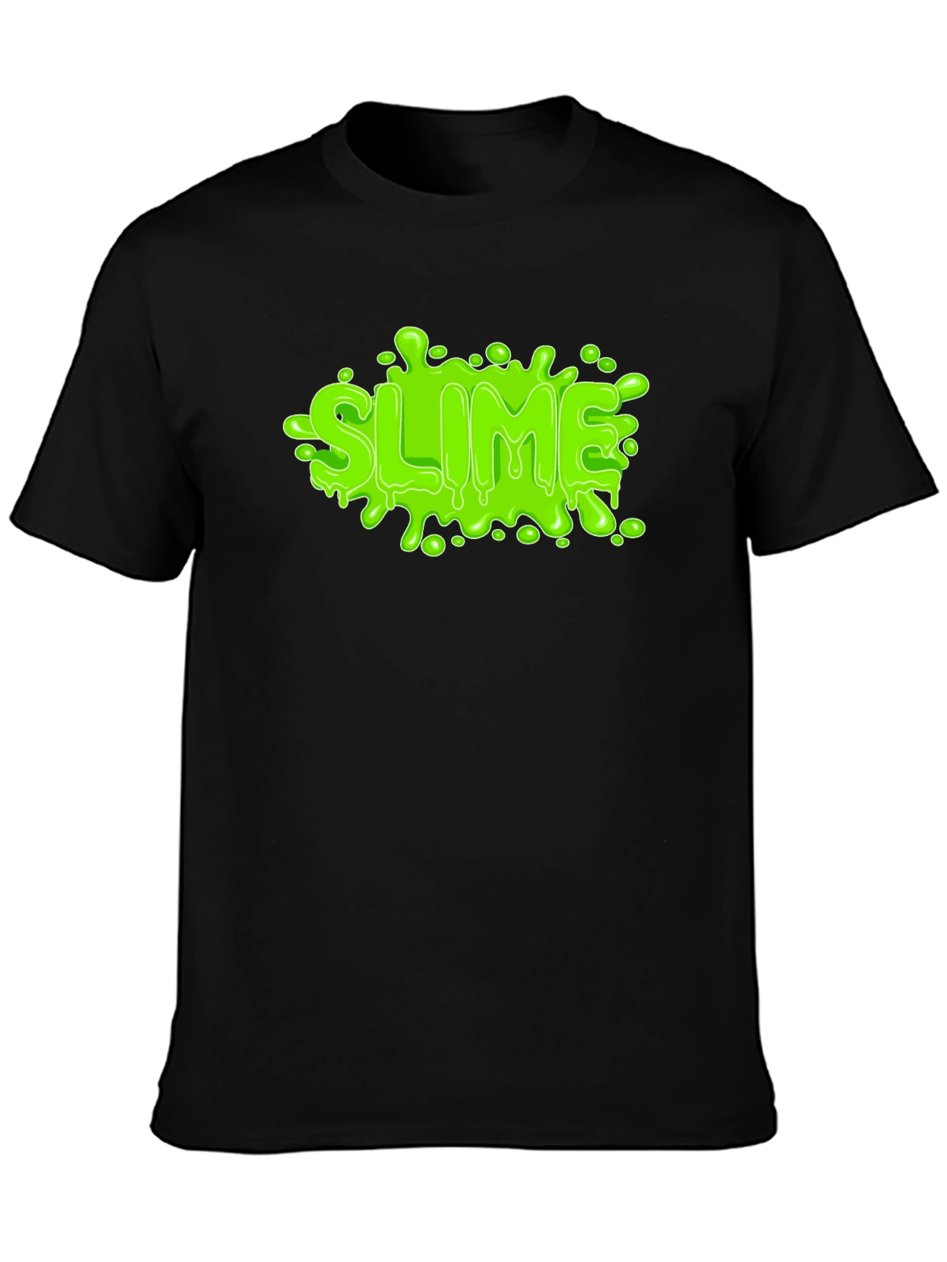 Black Green Slime Graphic Black T-Shirt view 3