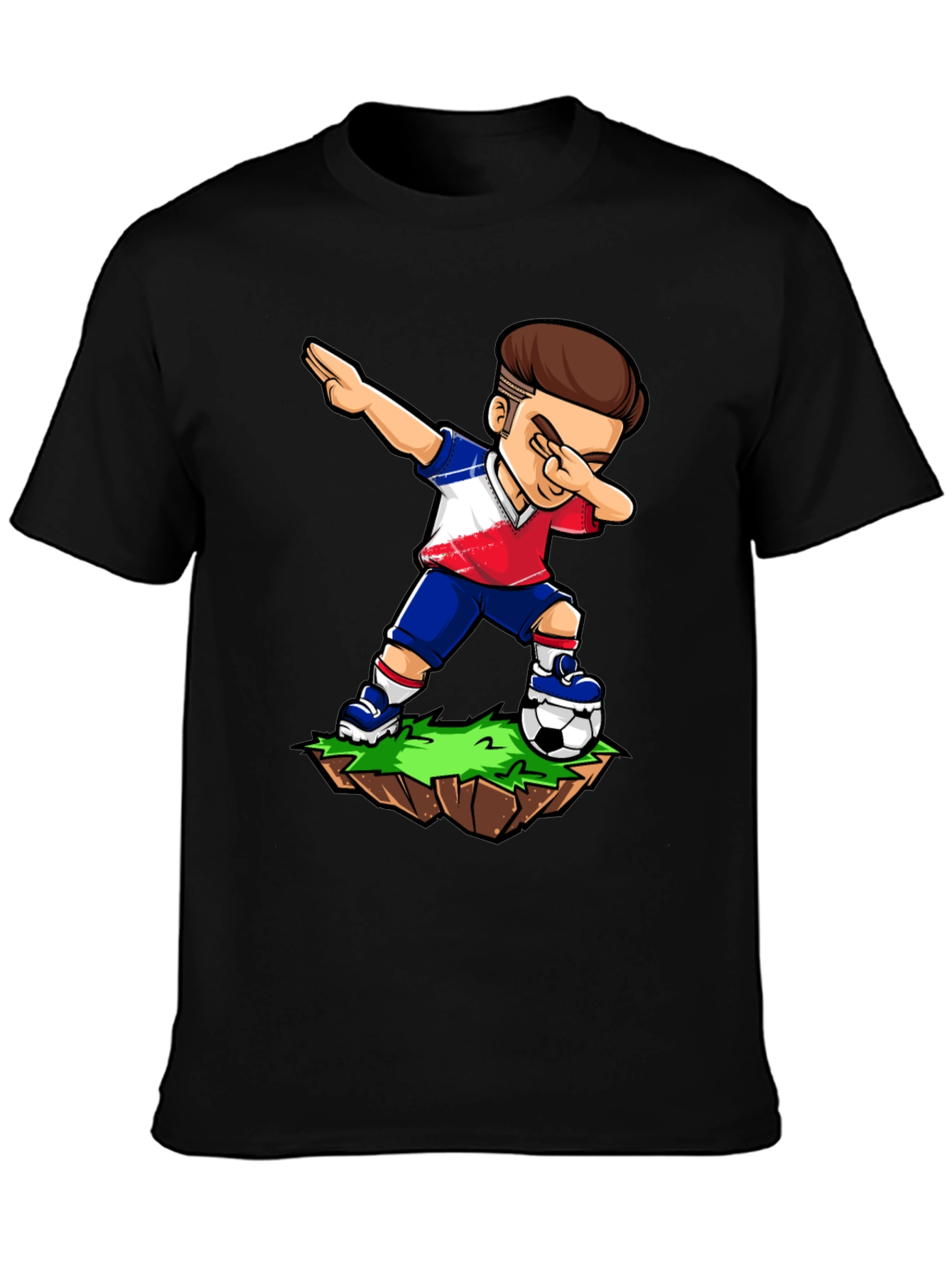Black Dabbing Soccer Player Graphic Tee view 3