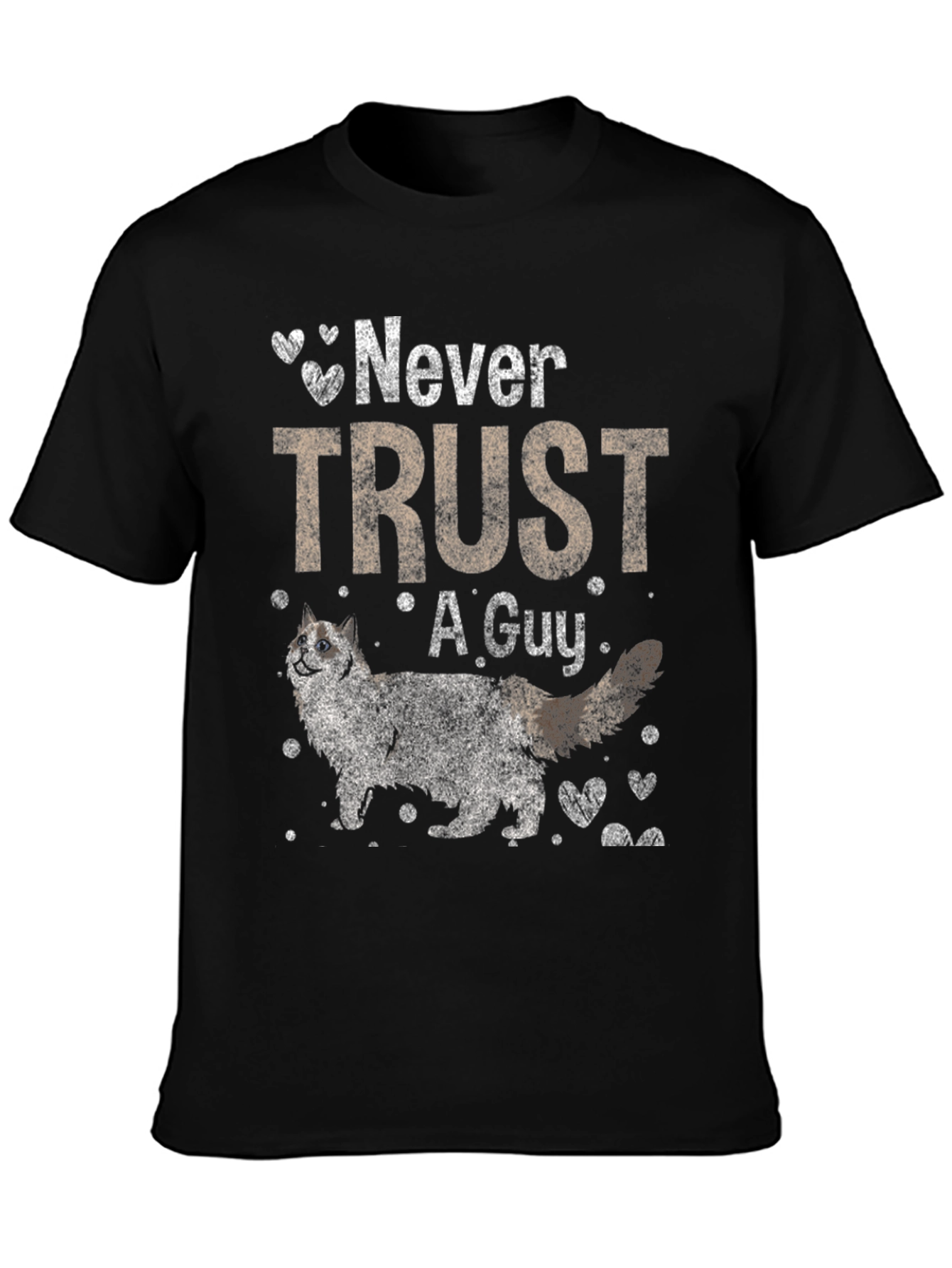 Black Never Trust A Guy T-Shirt view 3