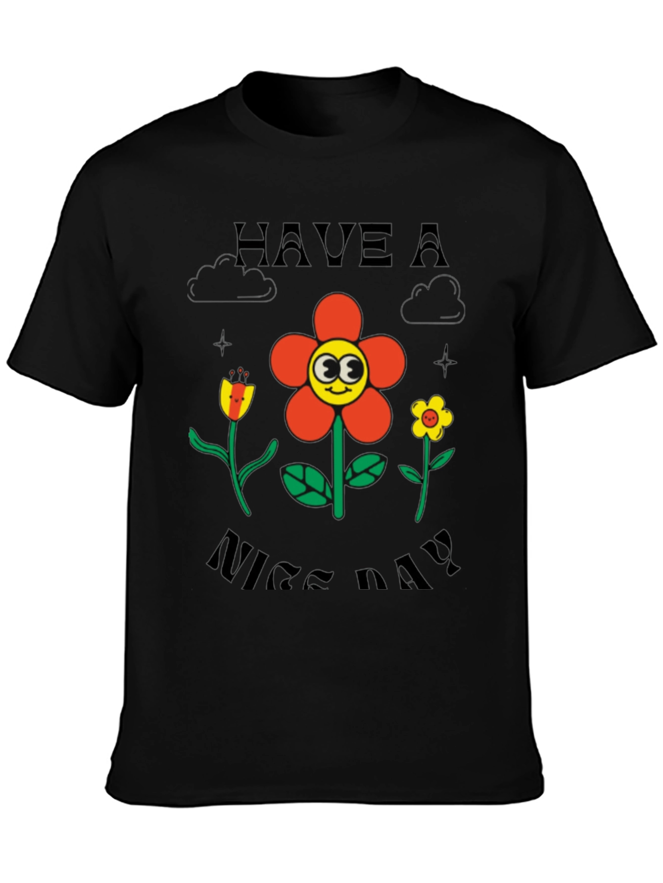 Black Have A Nice Day Graphic T-Shirt view 3