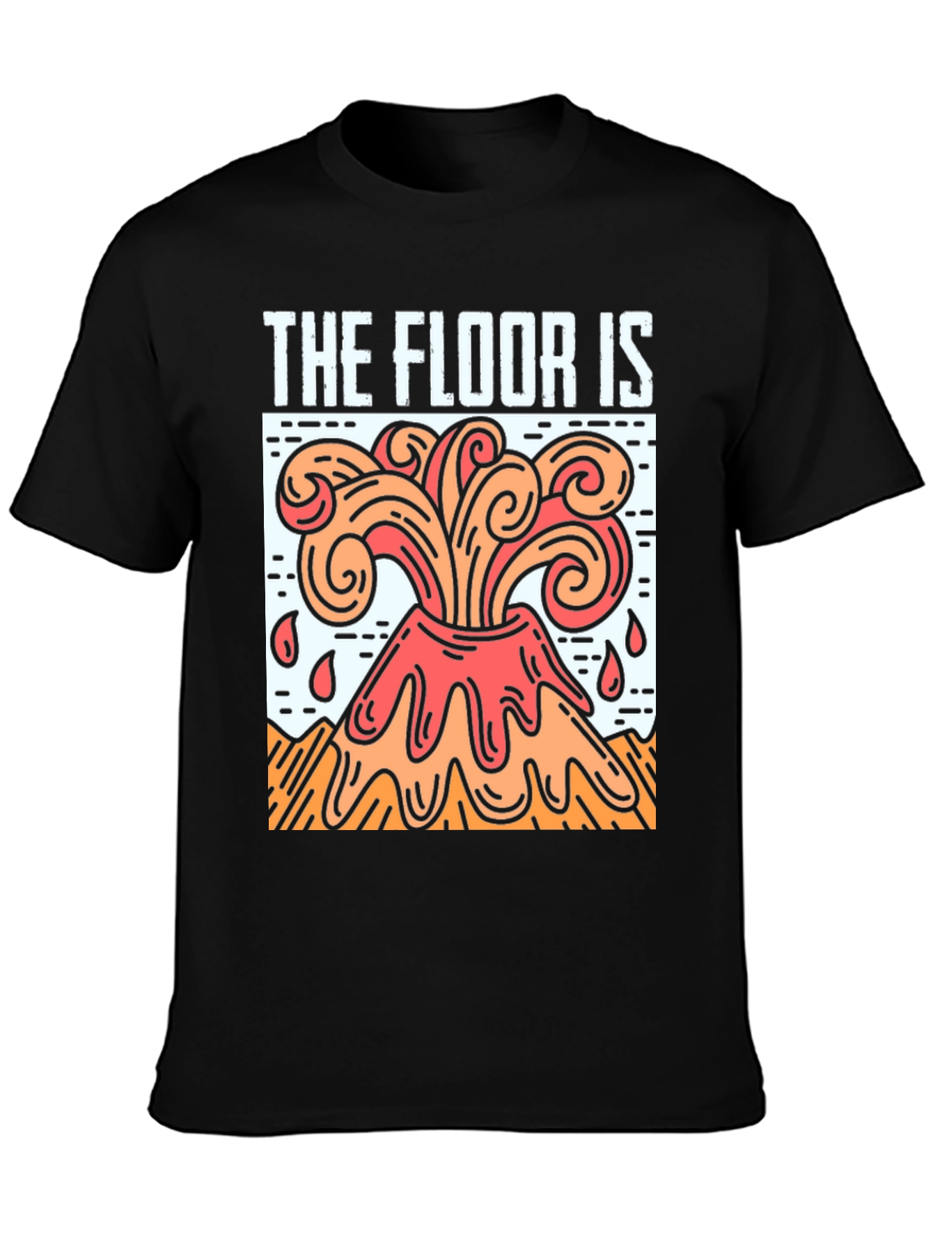 Black The Floor Is Lava Graphic T-Shirt view 3