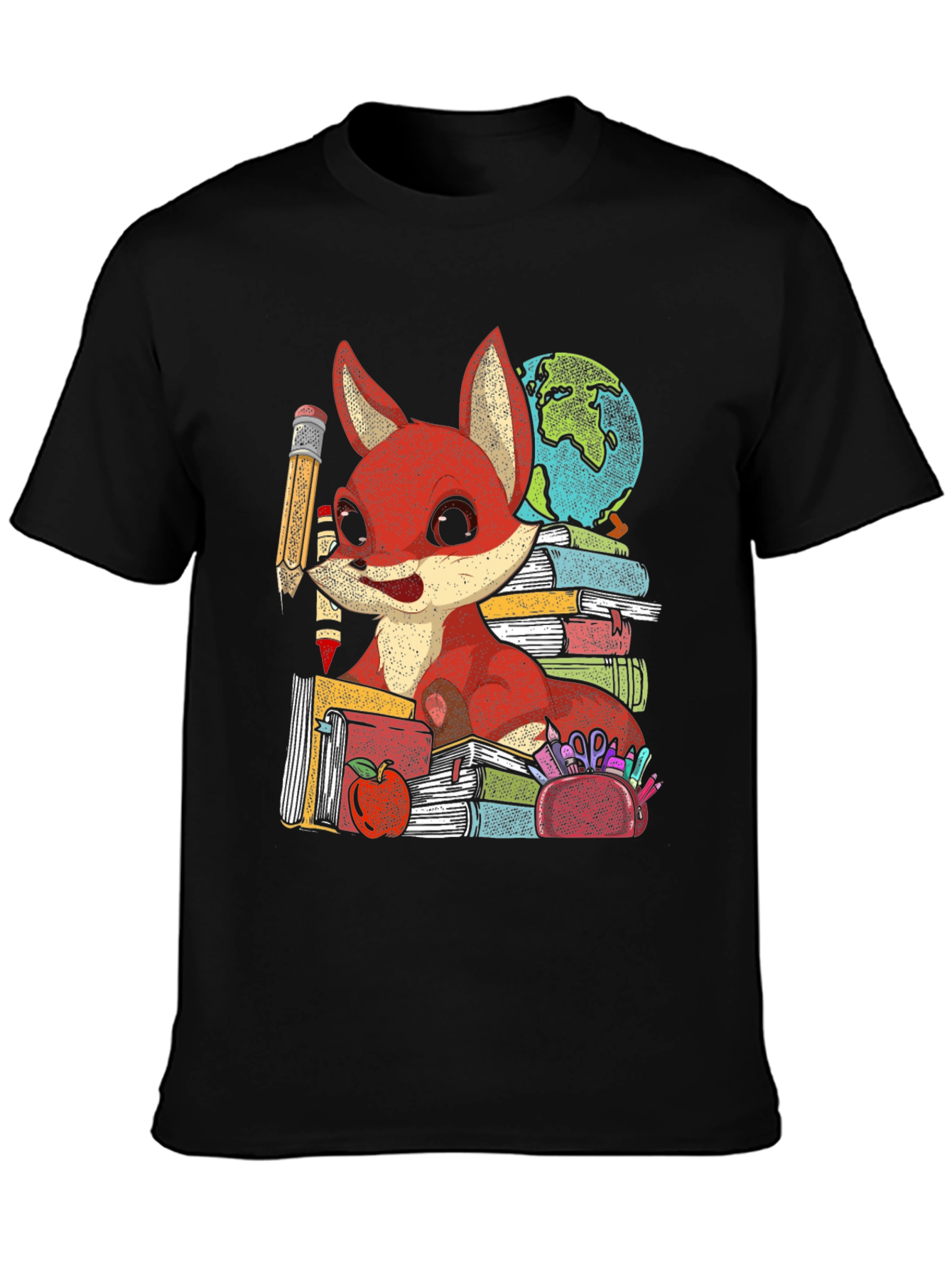 Black Fox Teacher T-Shirt: Back to School Style view 3
