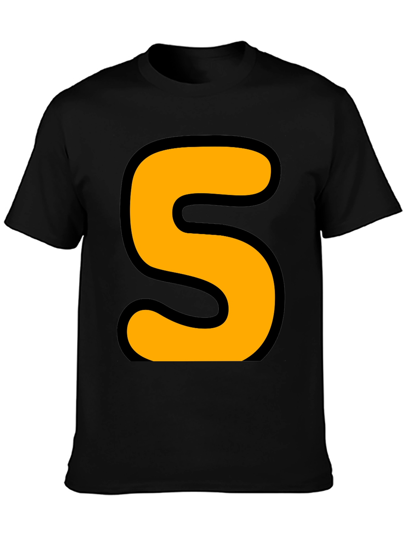 Black Bold 'S' Graphic T-Shirt - Statement Tee view 3