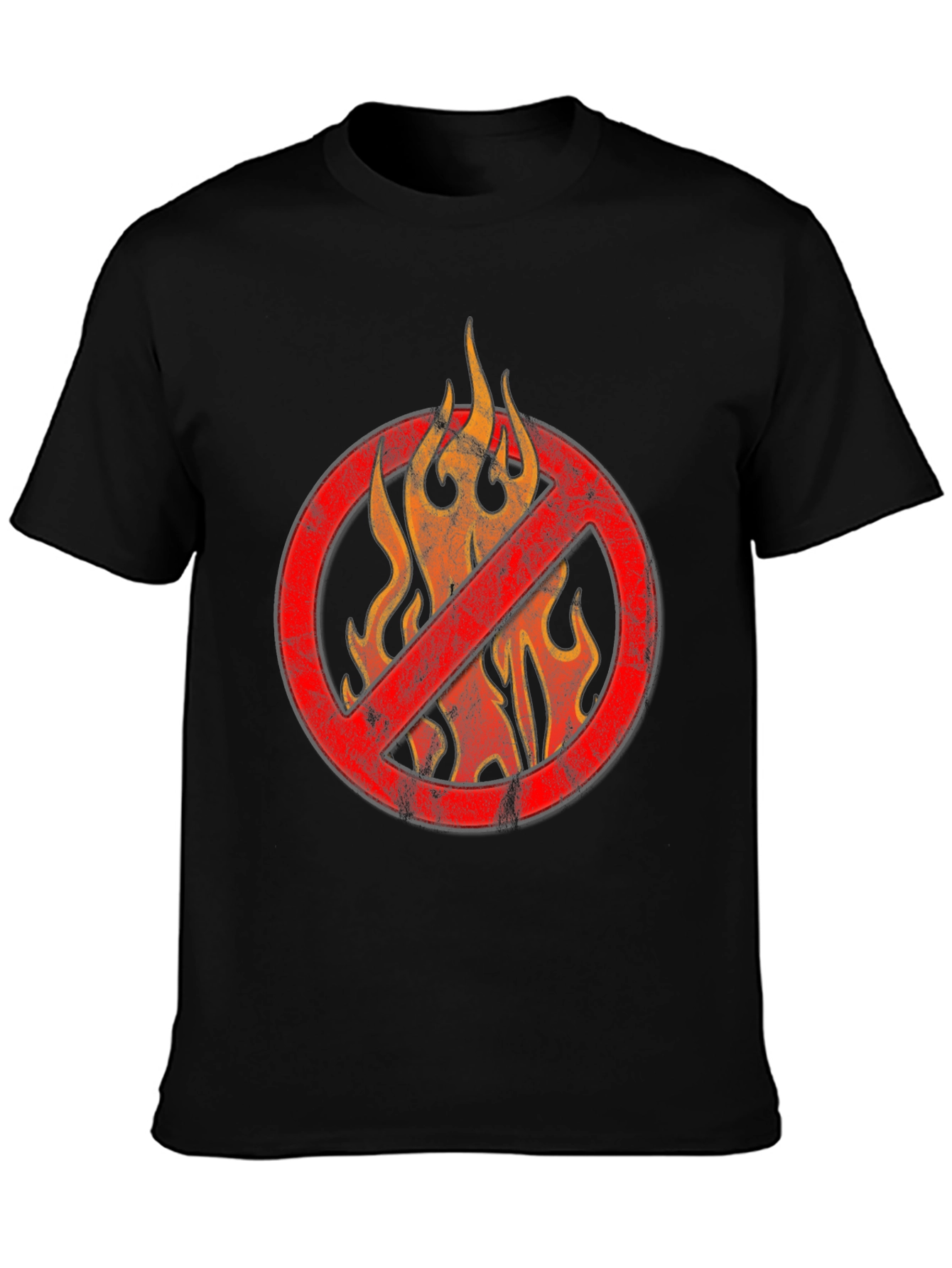 Black No Flames Graphic T-Shirt - Black view 3