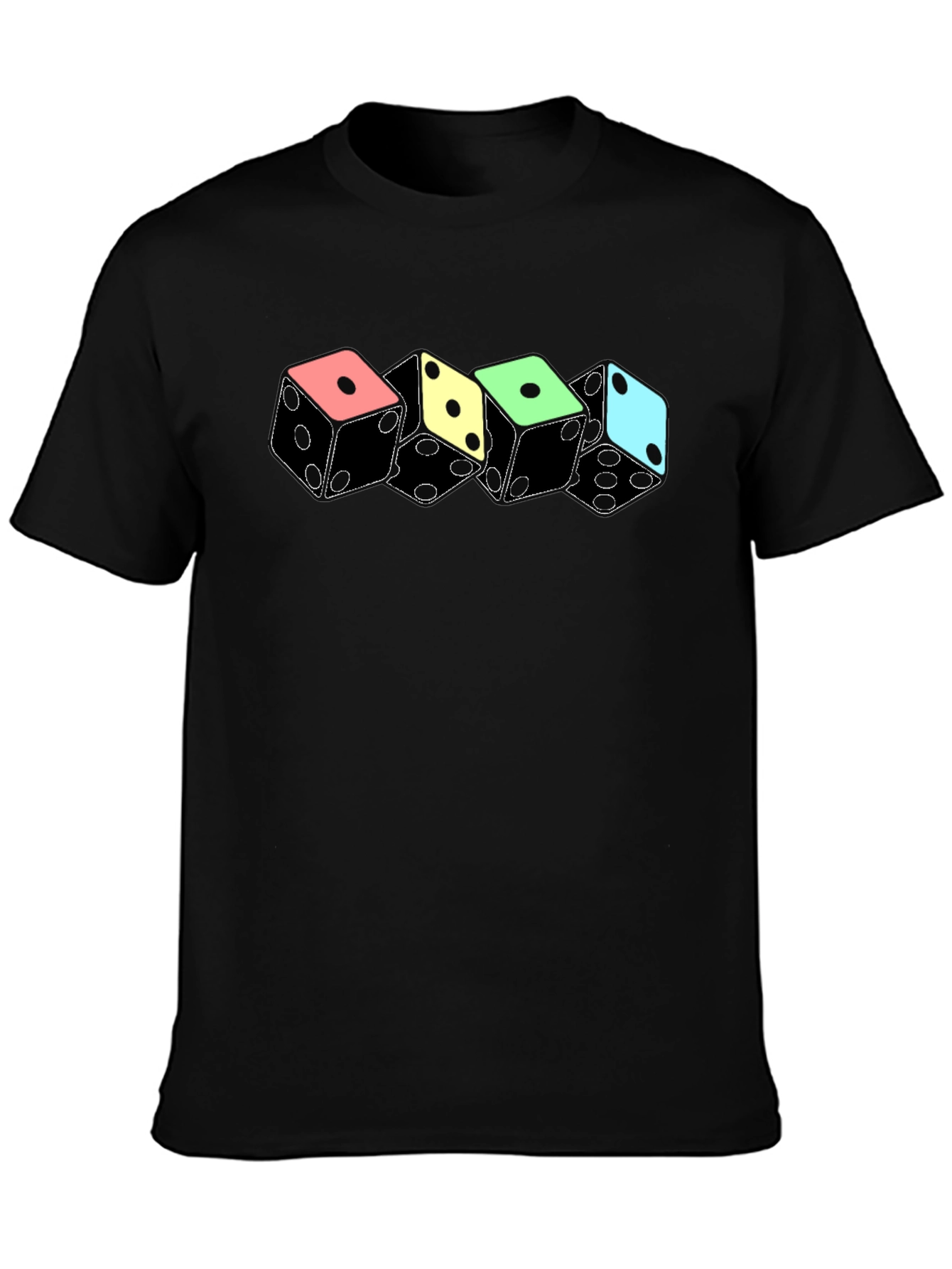 Black Dice T-Shirt - Colorful Gaming Design view 3