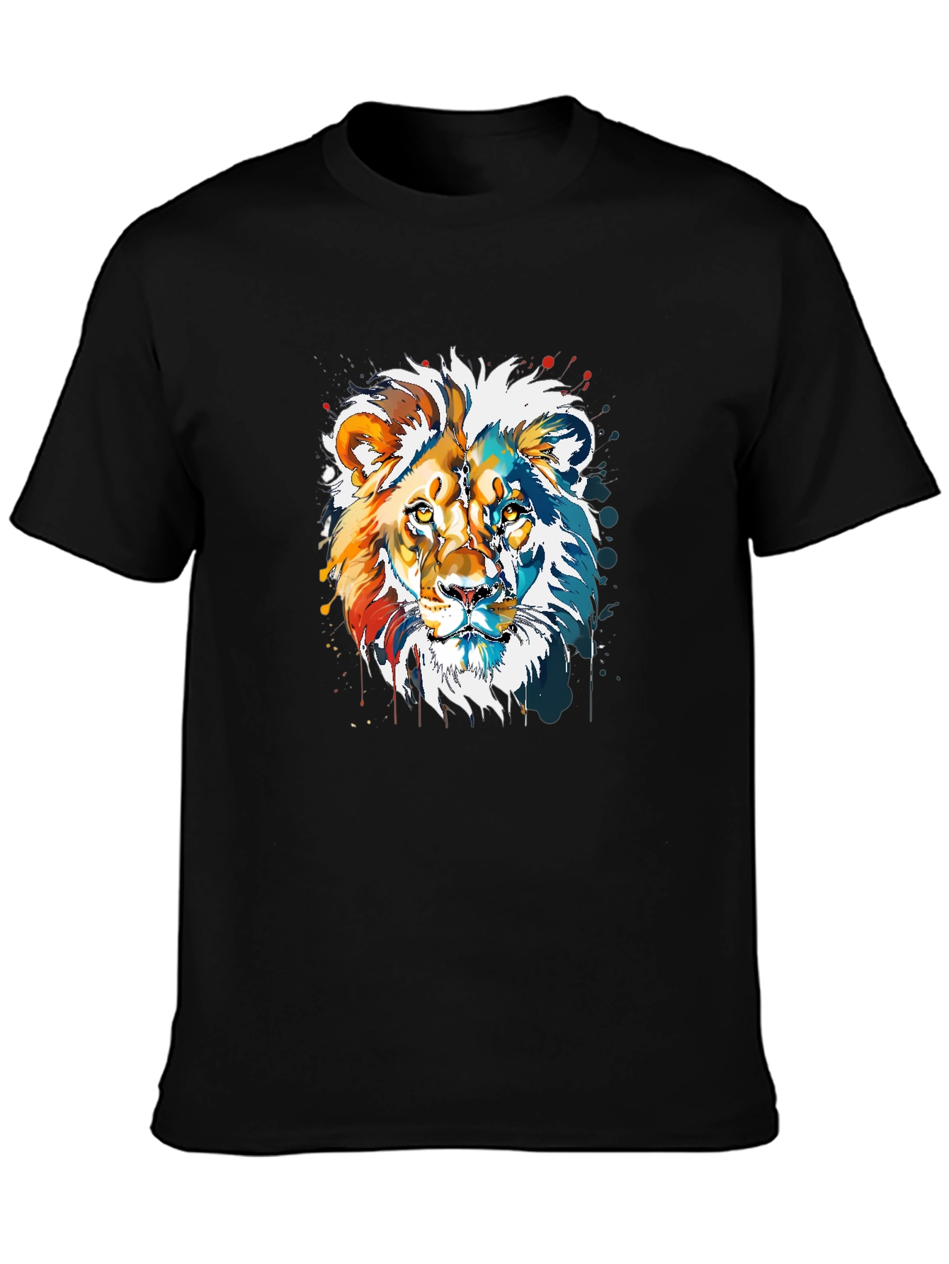 Black Lion Graphic Print Men's T-Shirt view 3