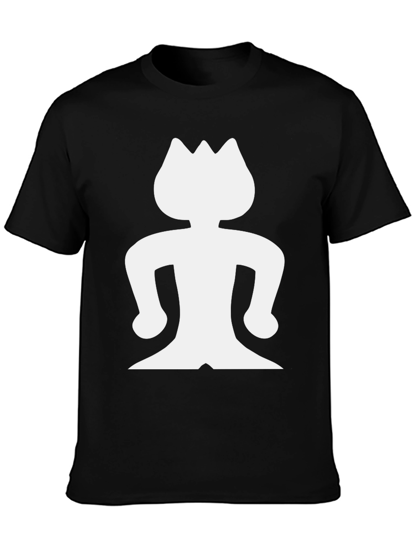 Black Abstract Crown Man Black Graphic Tee view 3
