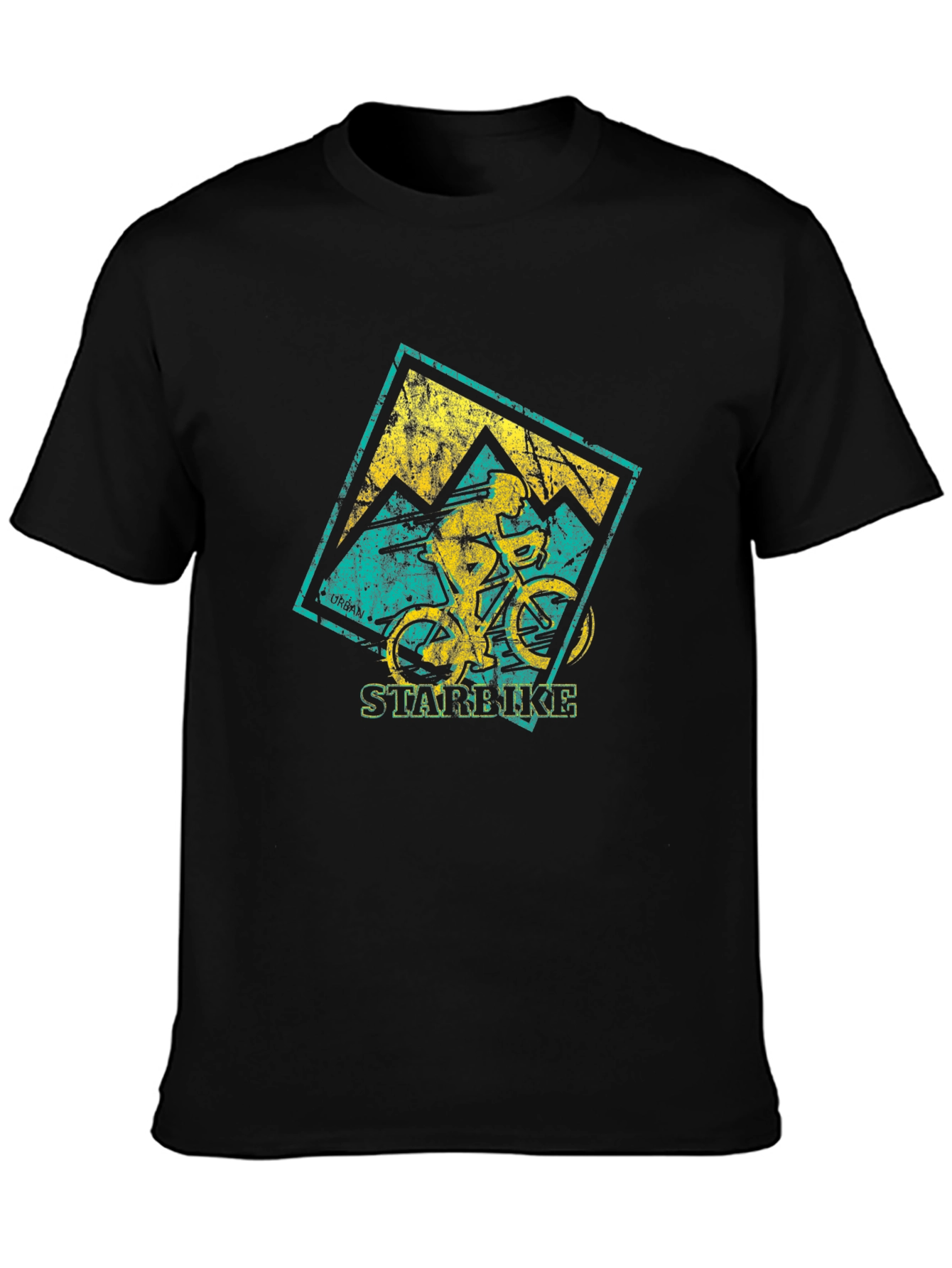 Black Mountain Biker Graphic T-Shirt - Starbike Design view 3