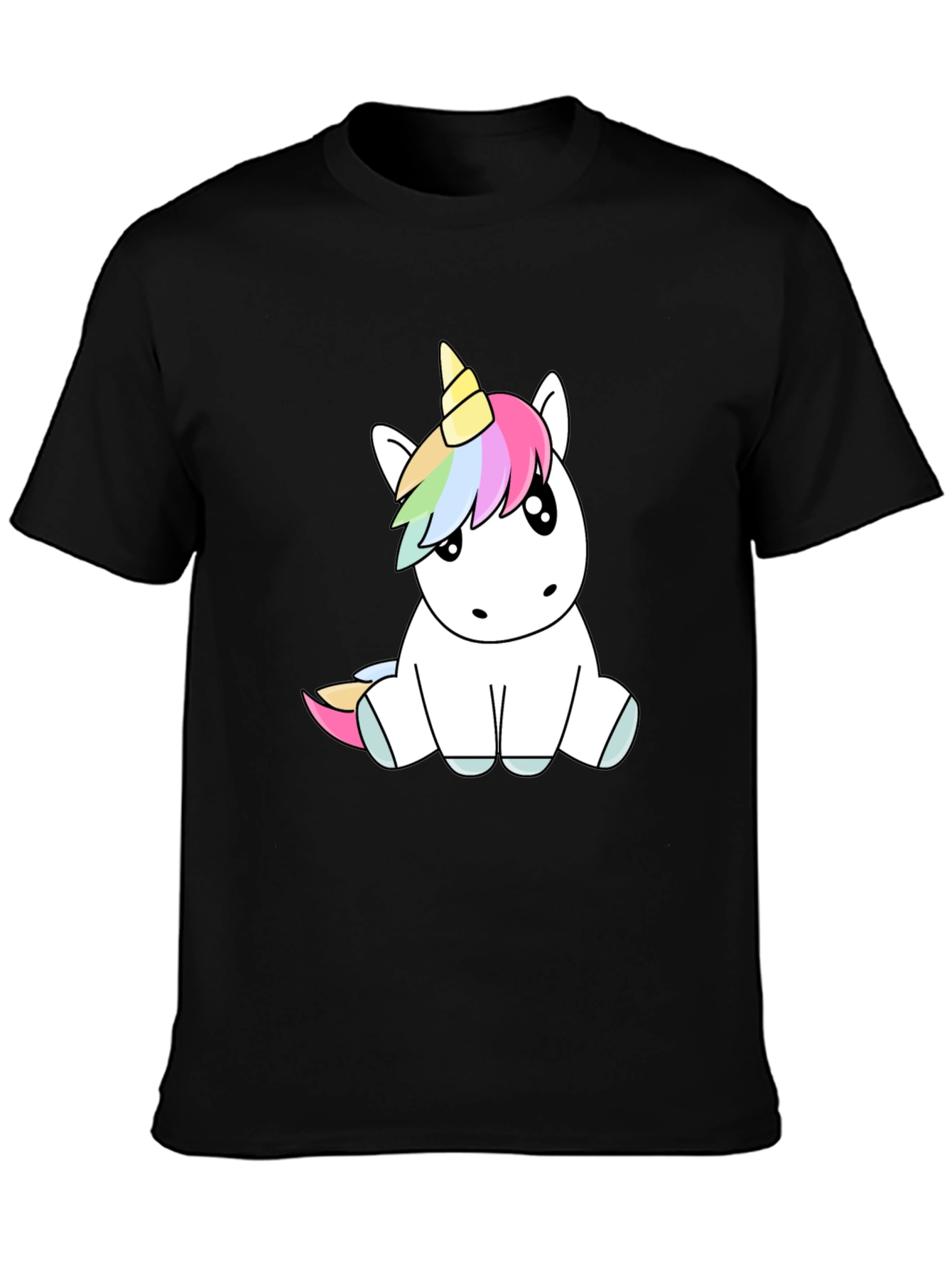Black Unicorn Graphic Tee - Black Cotton Blend Comfort view 3
