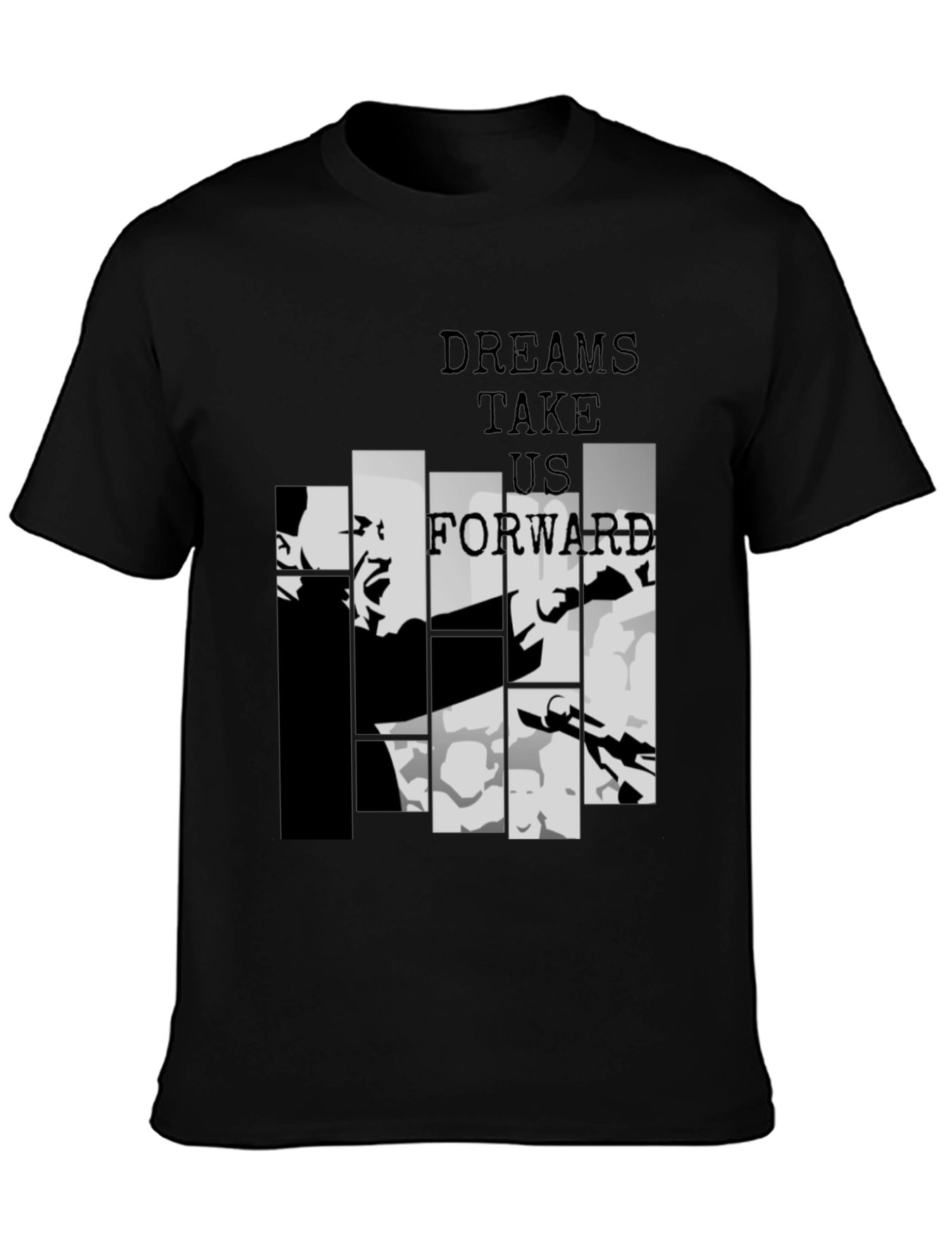 Dreams Take Us Forward Black Graphic Tee - 3