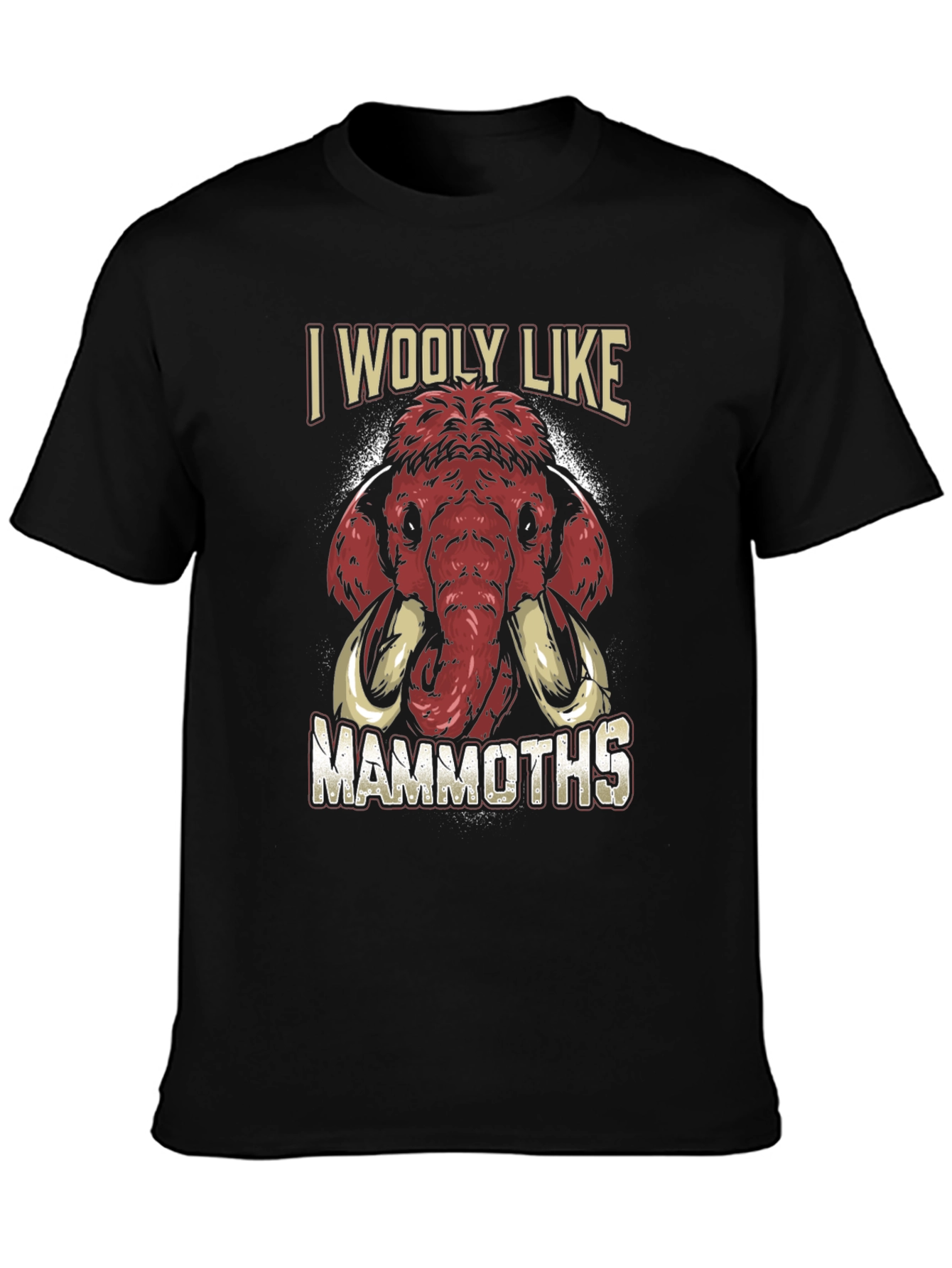 Black I Wooly Like Mammoths Graphic T-Shirt view 3