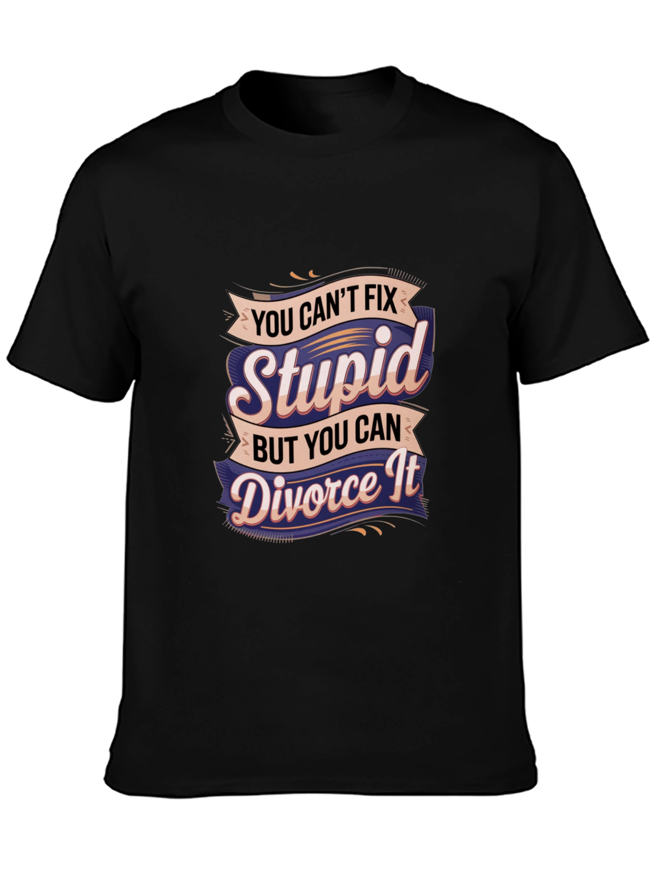Black Divorce It T-Shirt: Funny Sarcastic Graphic Tee view 3