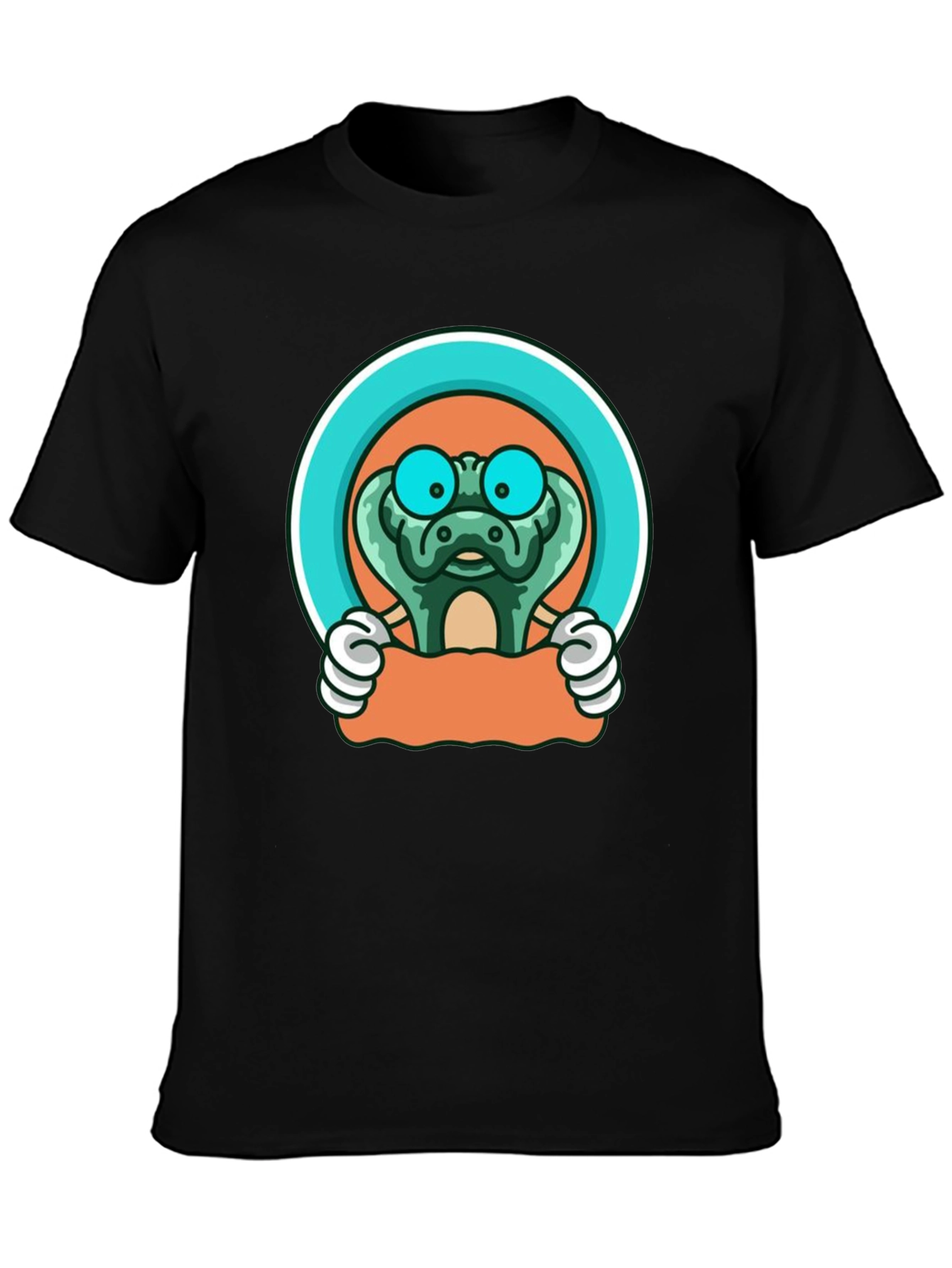 Black Cartoon Snake T-Shirt: Fun Graphic Tee view 3