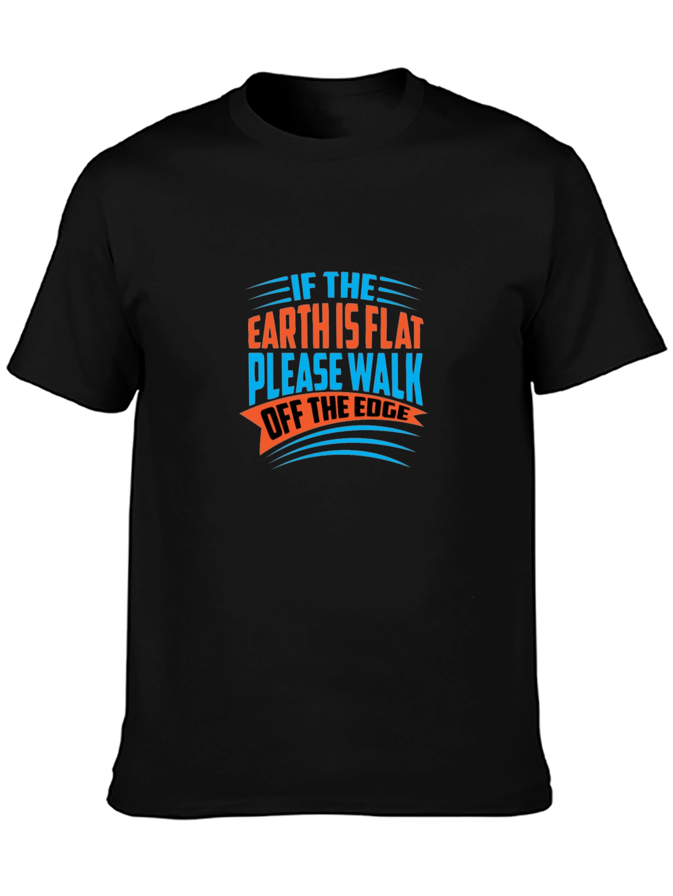 Black Flat Earth Humor Tee view 3