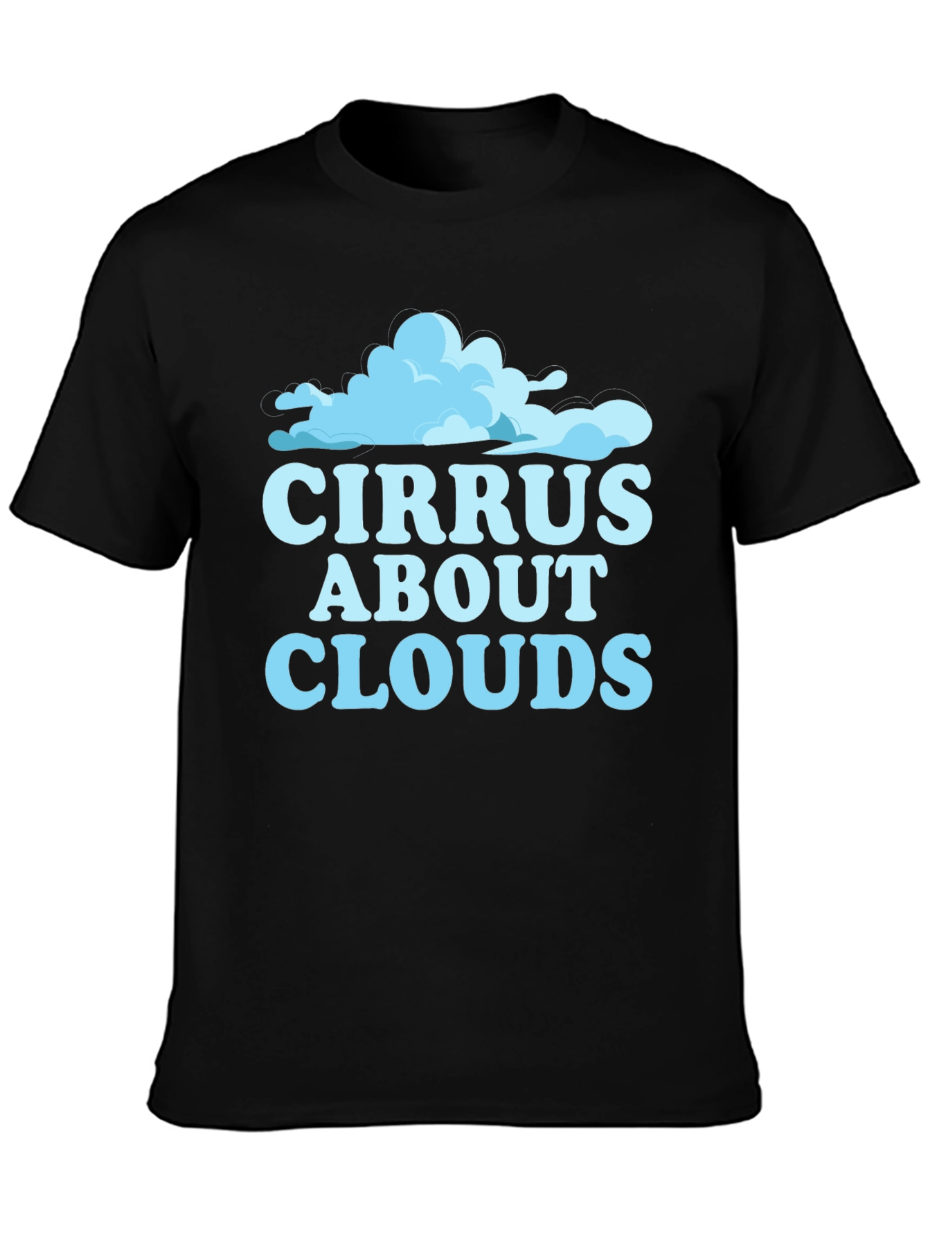 Black Cirrus About Clouds Graphic T-Shirt view 3