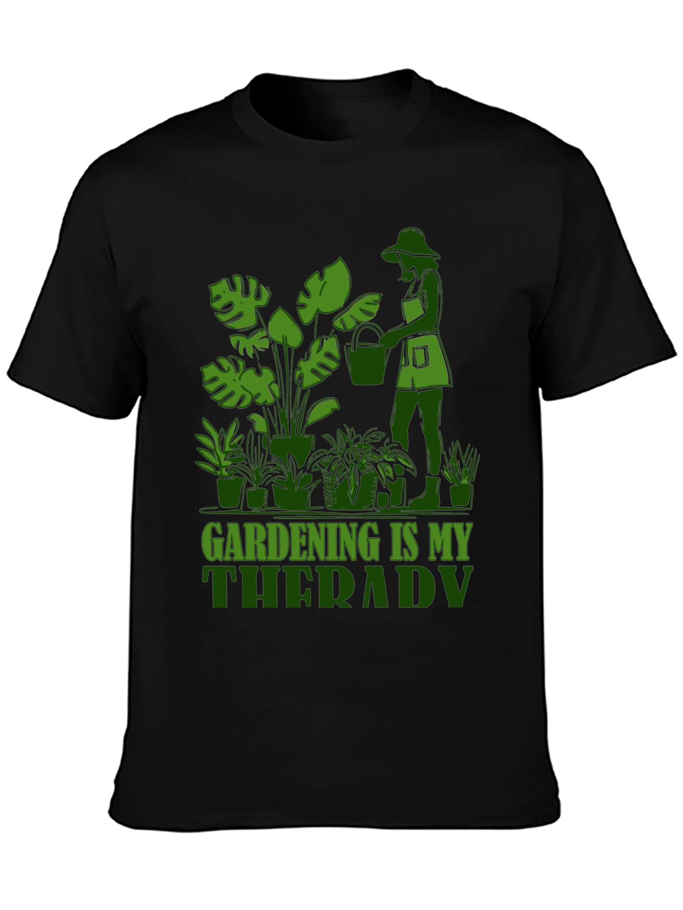 Black Gardening is My Therapy Graphic Tee view 3