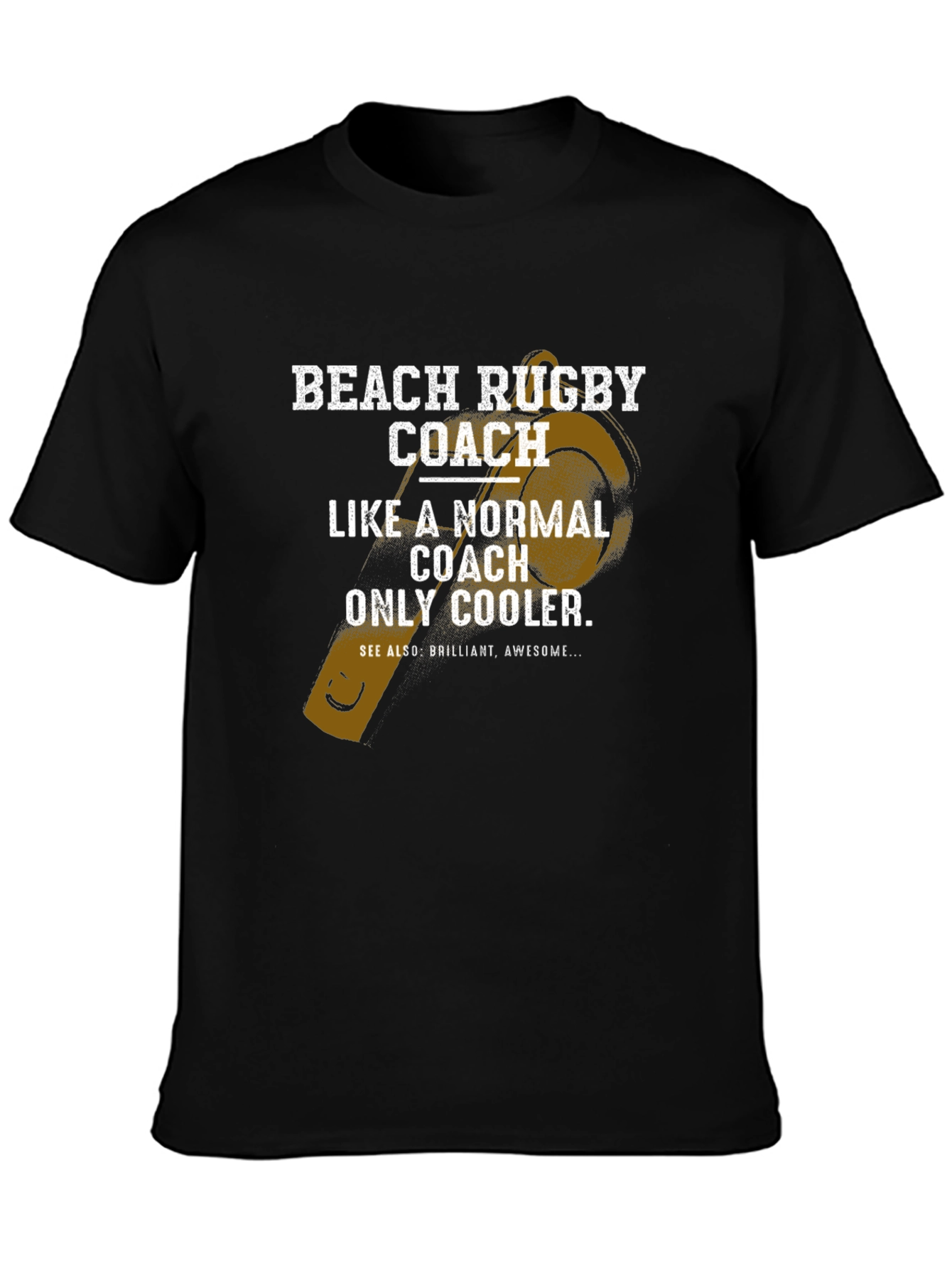 Black Beach Rugby Coach T-Shirt - Cool Graphic Tee view 3