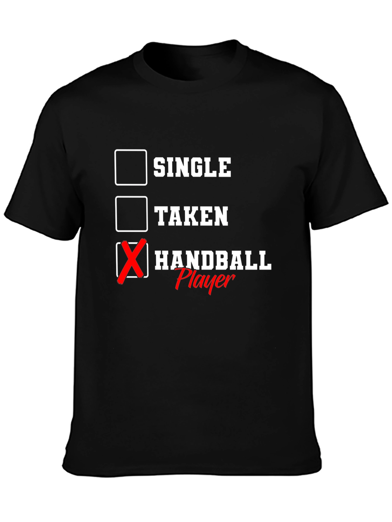 Black Handball Player T-Shirt - Single, Taken, Handball view 3