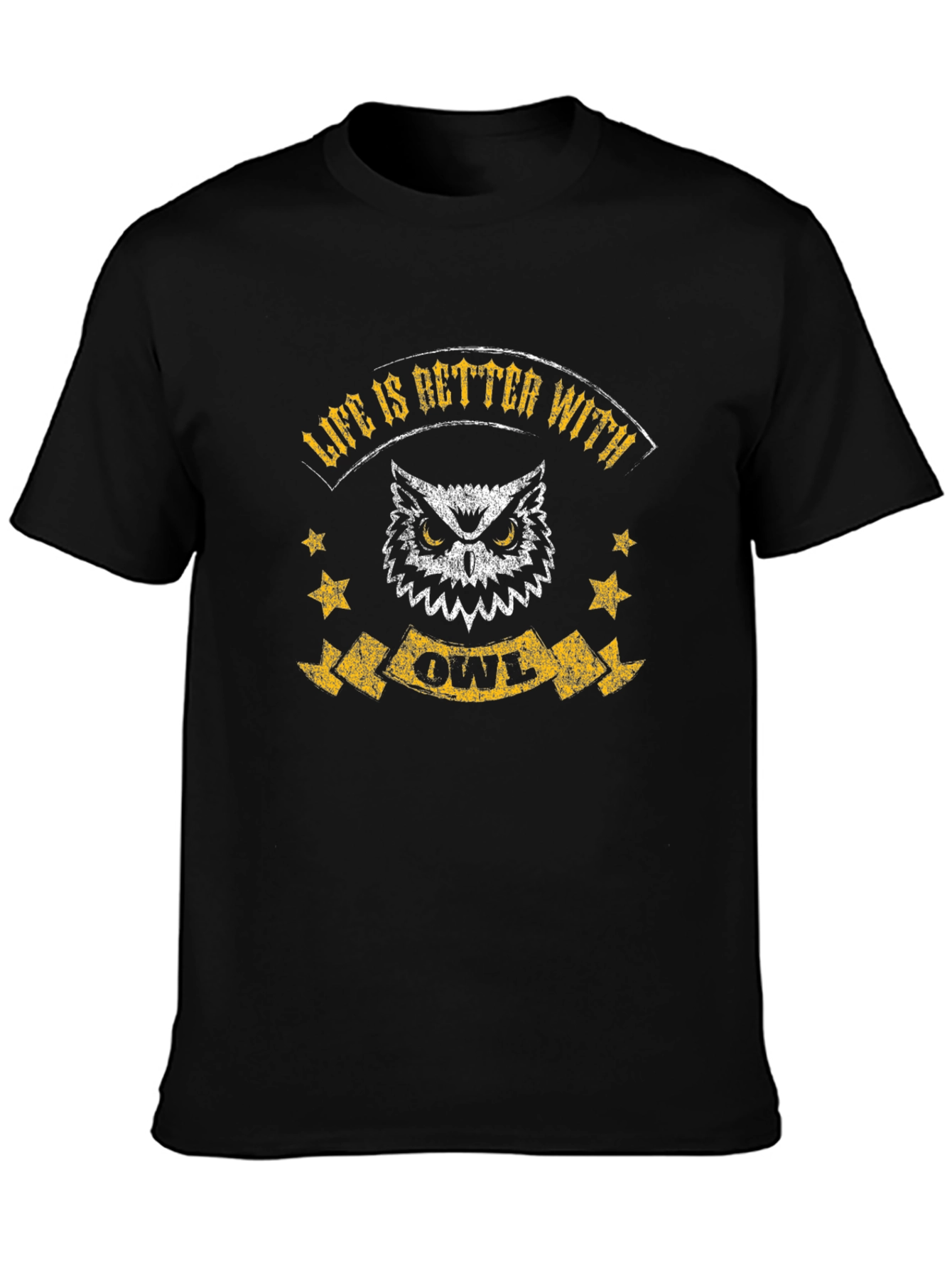 Black Life Is Better With Owls T-Shirt view 3