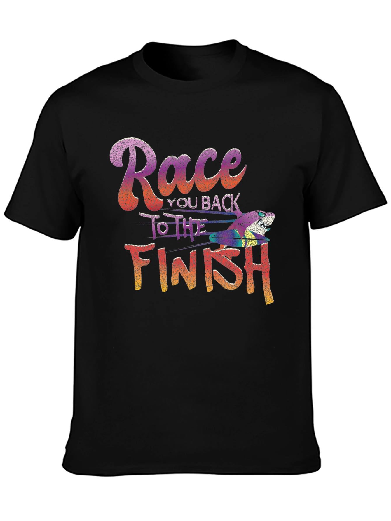 Black Race You Back to the Finish T-Shirt view 3