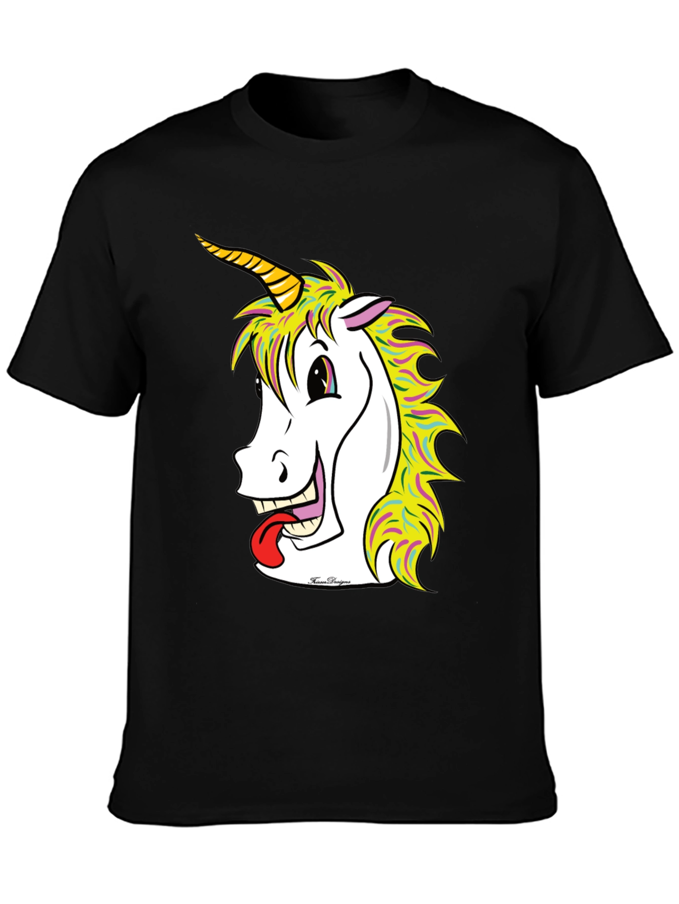 Black Unicorn Graphic Tee - Men's Black T-Shirt view 3