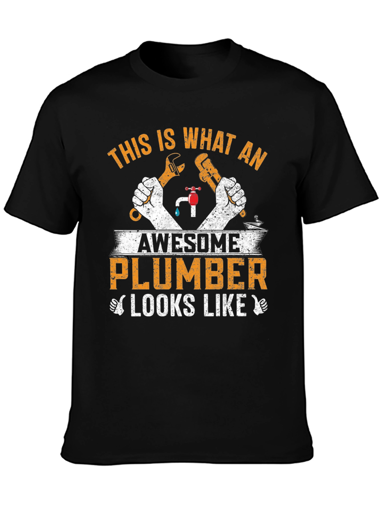 Black Awesome Plumber Graphic Tee view 3
