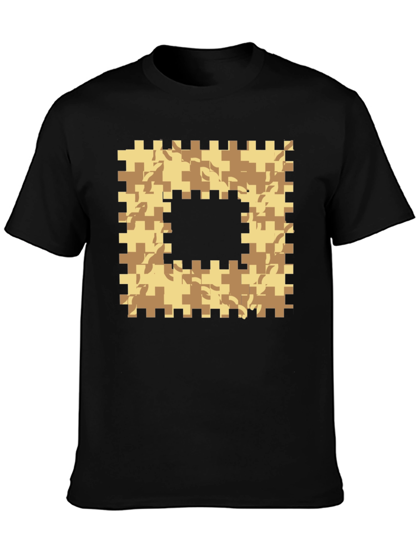 Black Geometric Camo Graphic T-Shirt - Black view 3