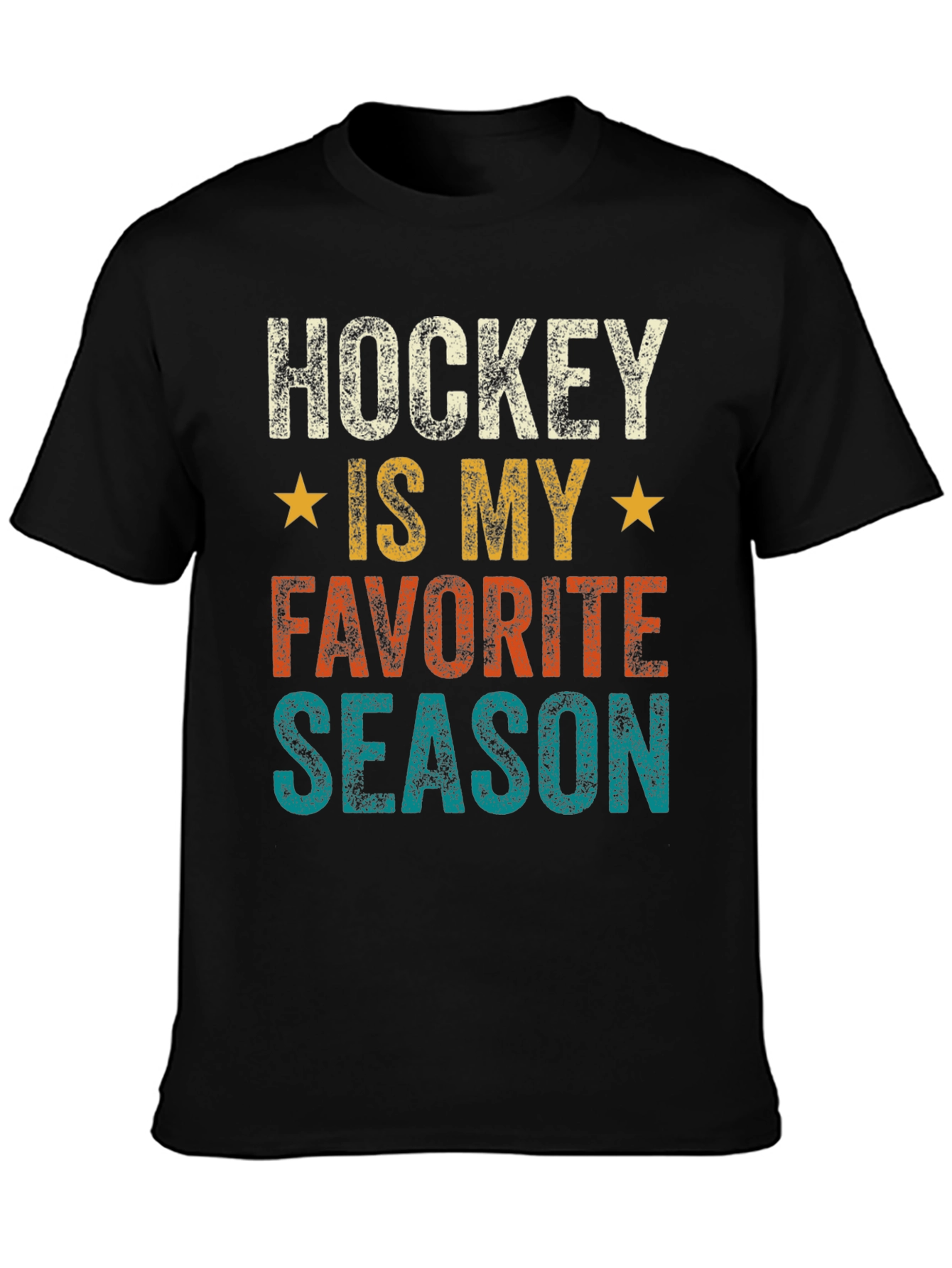 Black Hockey Is My Favorite Season Graphic T-Shirt view 3