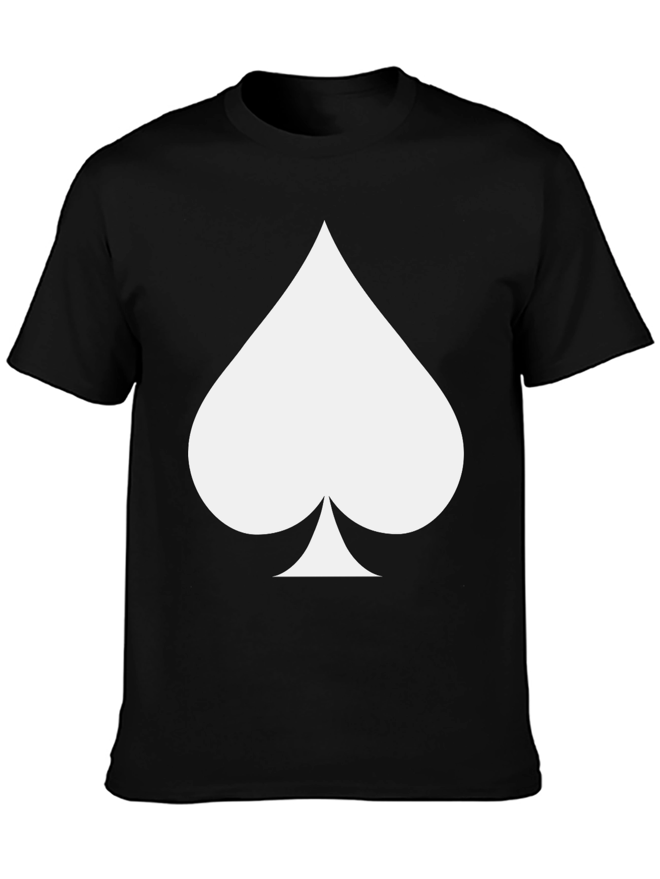 Black Men's Black T-Shirt with Spade Design view 3