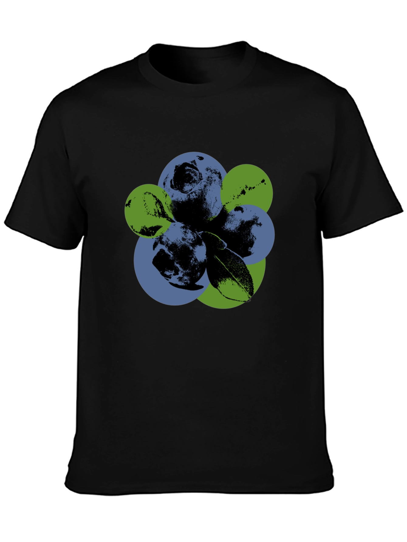 Black Abstract Blueberry Graphic T-Shirt view 3