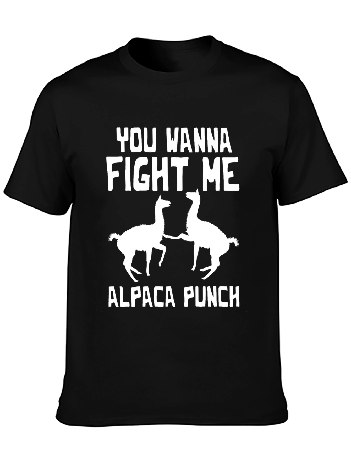Black Alpaca Punch T-Shirt - You Wanna Fight Me Funny Tee view 3