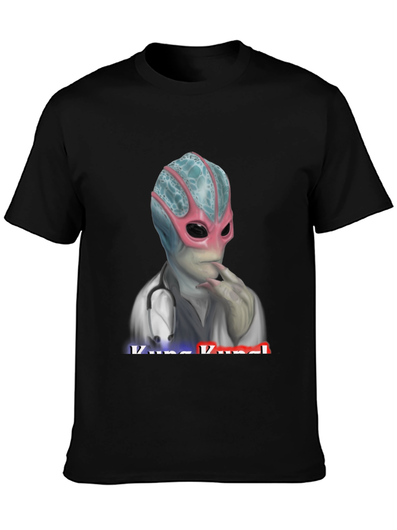 Black Alien Doctor T-Shirt - Medical Humor Tee view 3
