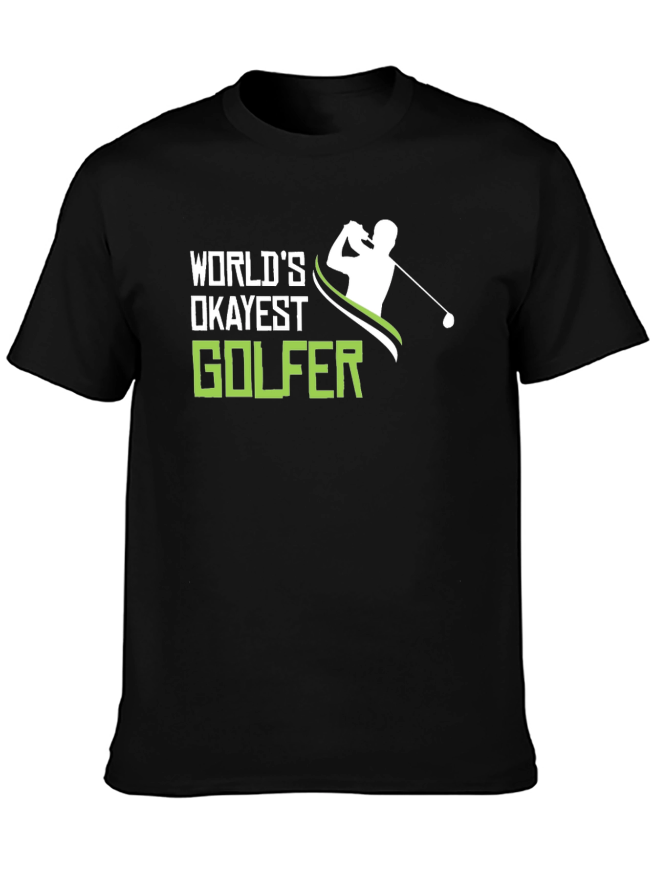 Black World's Okayest Golfer T-Shirt - Funny Golf Tee view 3