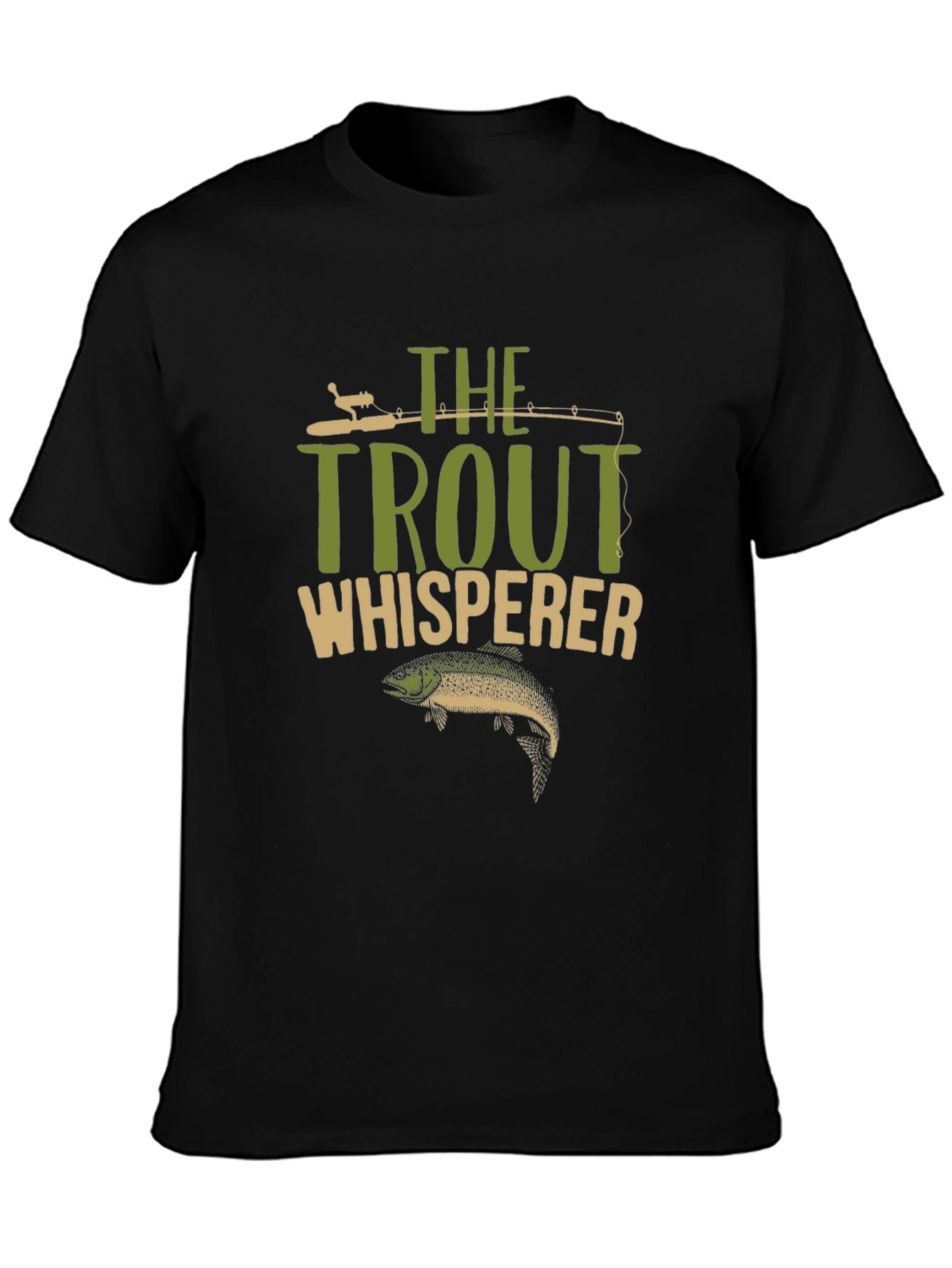 Black The Trout Whisperer T-Shirt Fishing Angler Tee view 3
