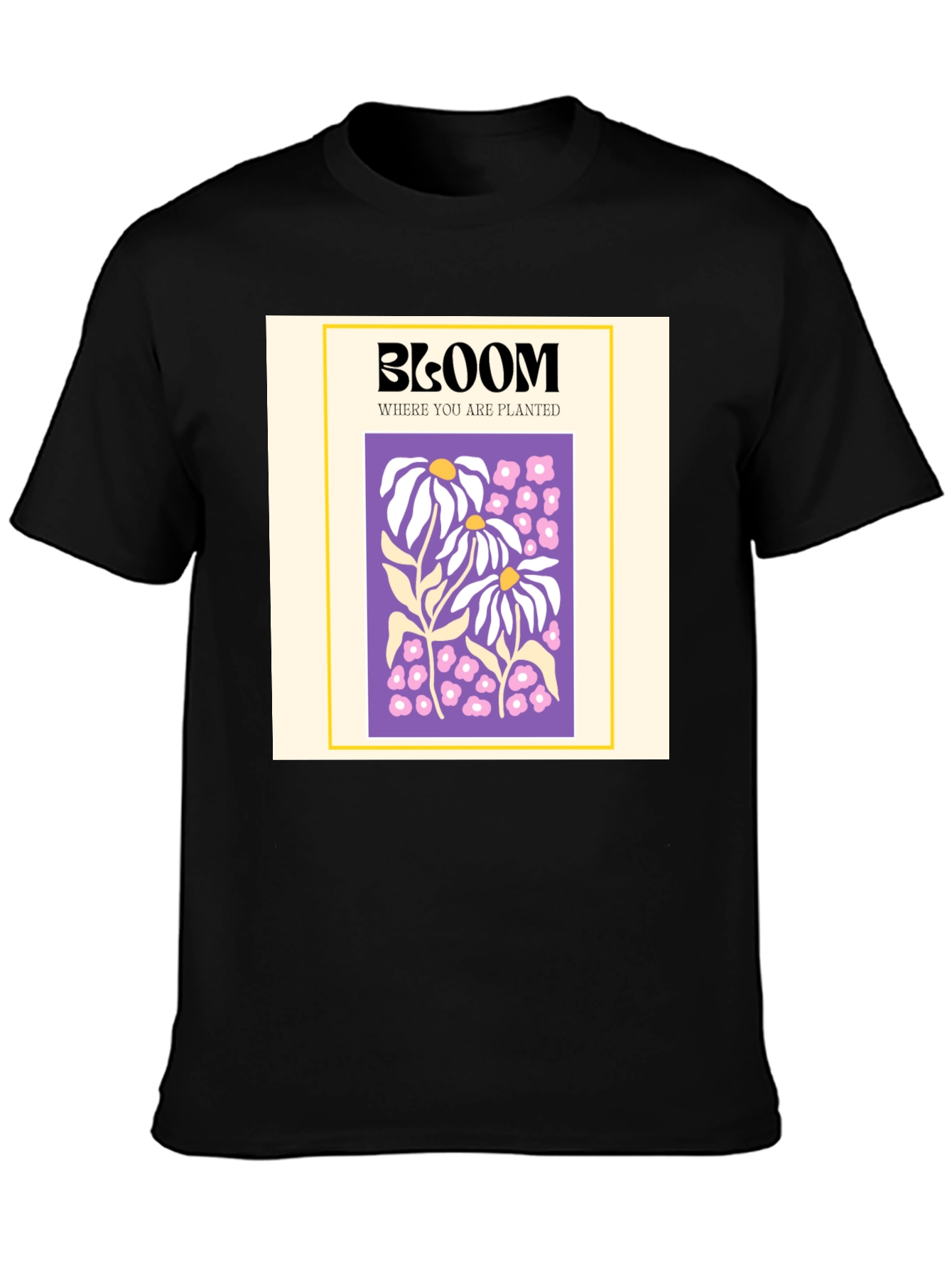 Black Bloom Where You Are Planted Graphic Tee view 3