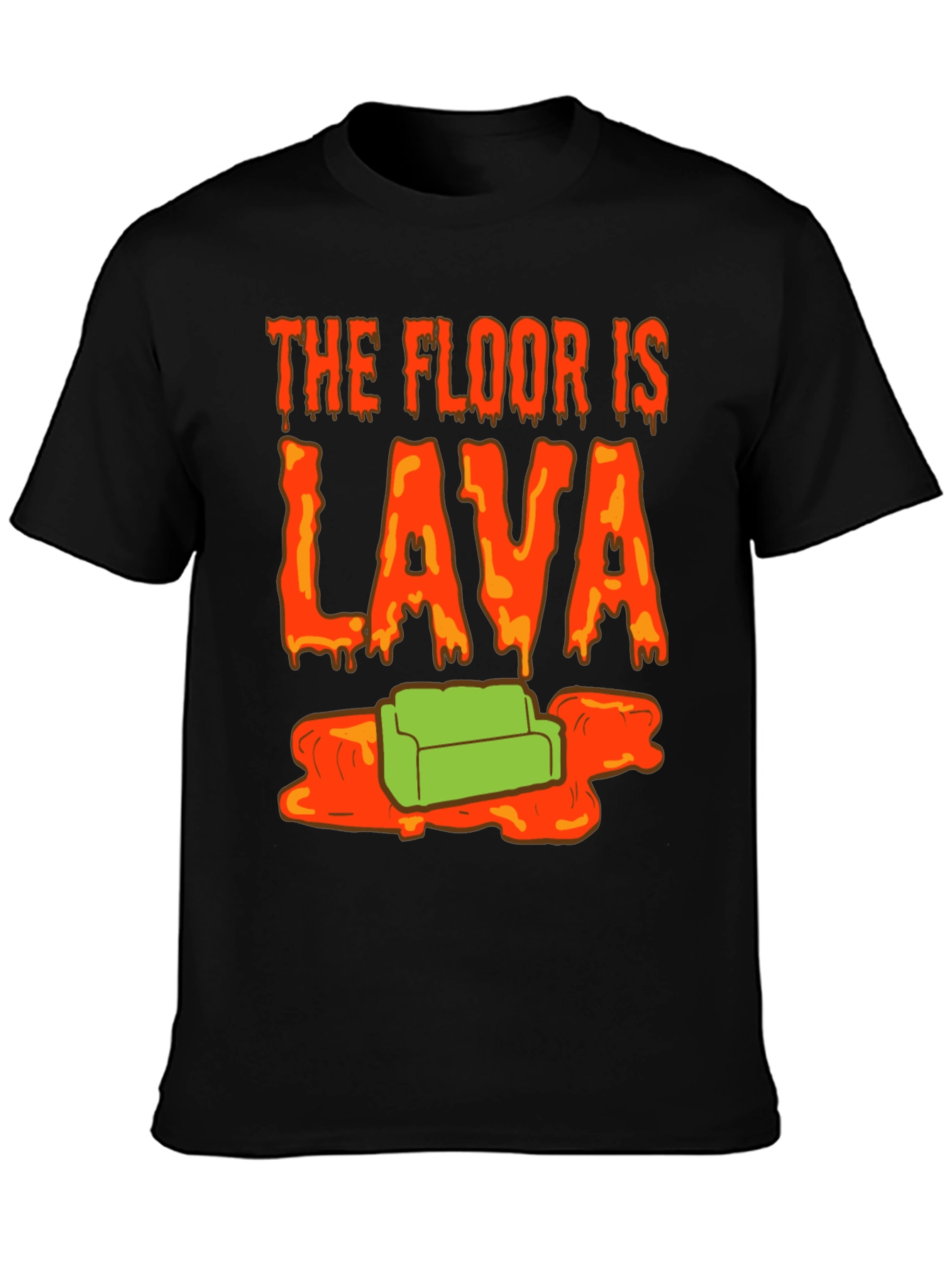 Black The Floor is Lava T-Shirt - Novelty Graphic Tee view 3