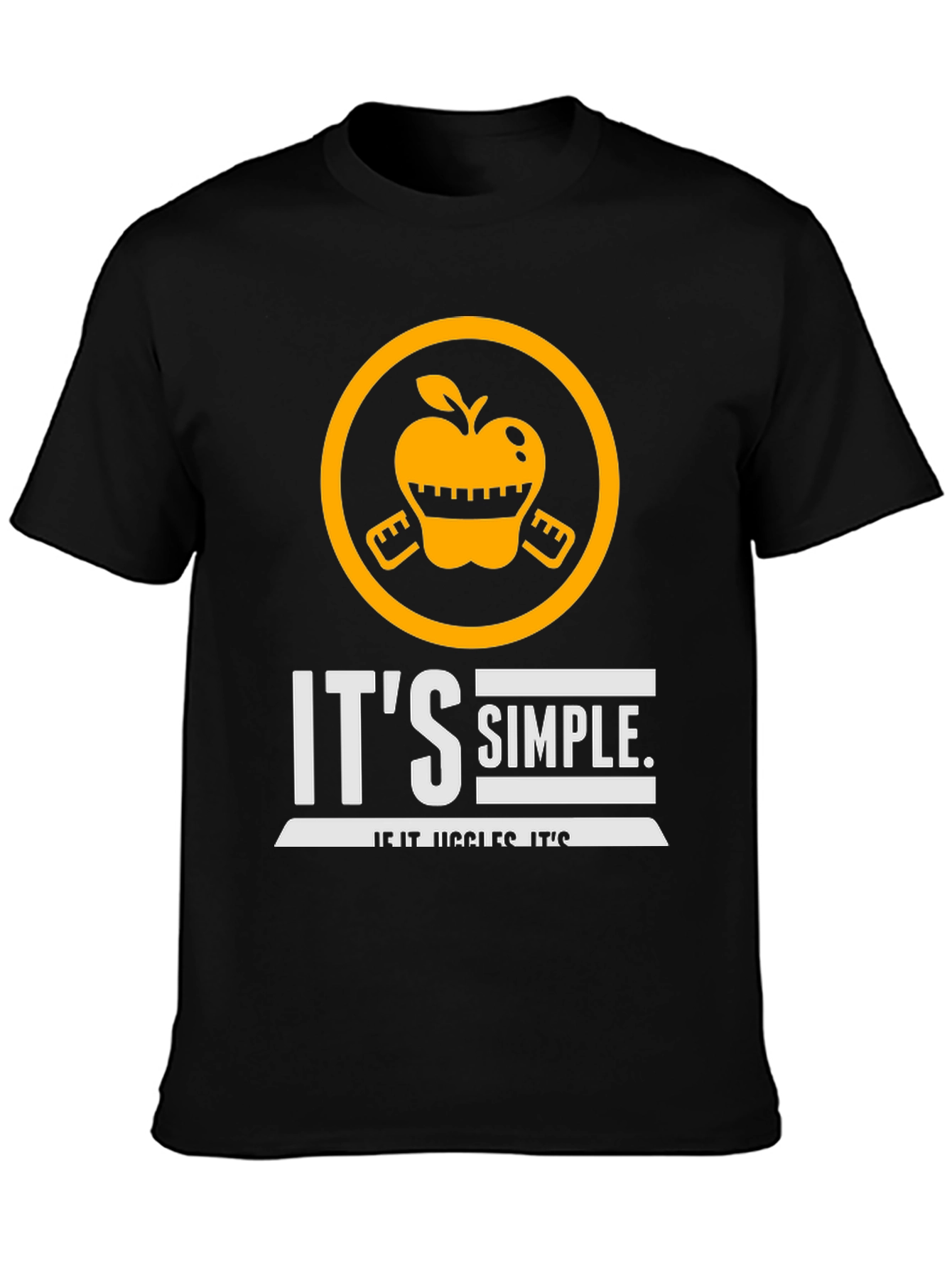 Black It's Simple If It Jiggles It's Fat Funny T-Shirt view 3