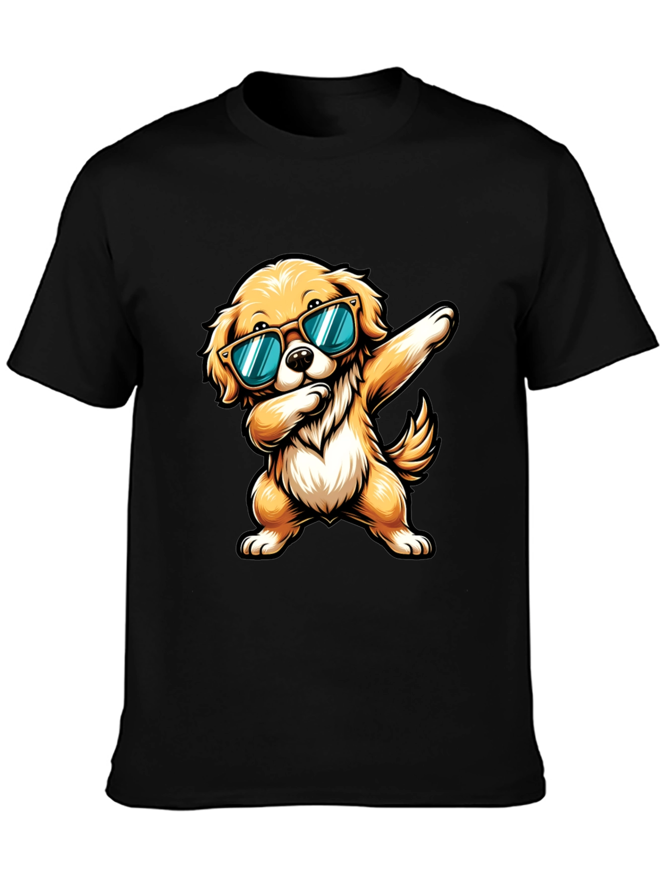 Black Cool Dog Dab Graphic Tee view 3