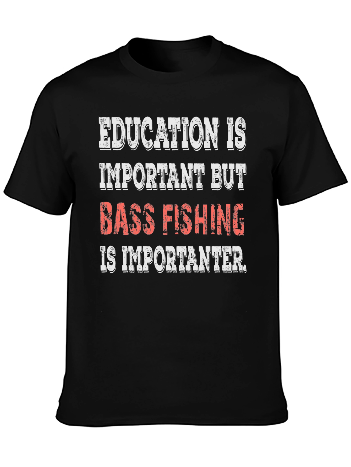 Black Bass Fishing Is Importanter Black T-Shirt view 3
