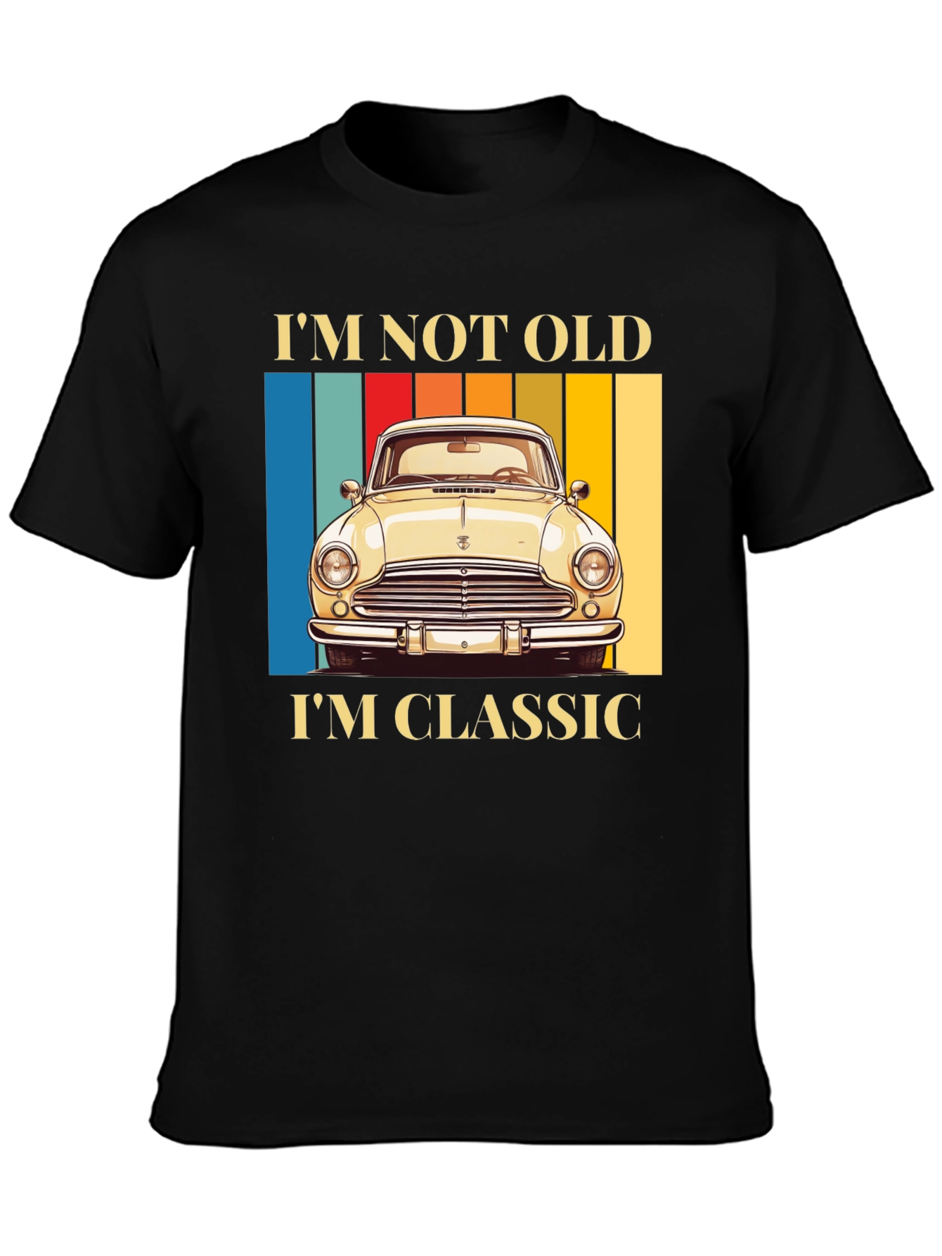 Black Classic Car T-Shirt - I'm Not Old, I'm Classic view 3