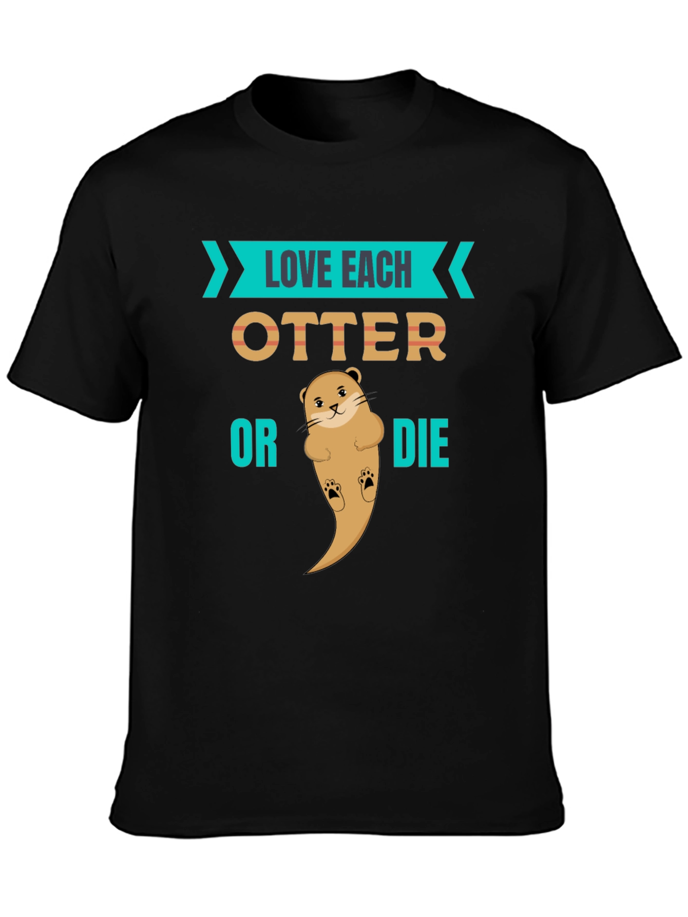 Black Love Each Otter Black Graphic Tee view 3