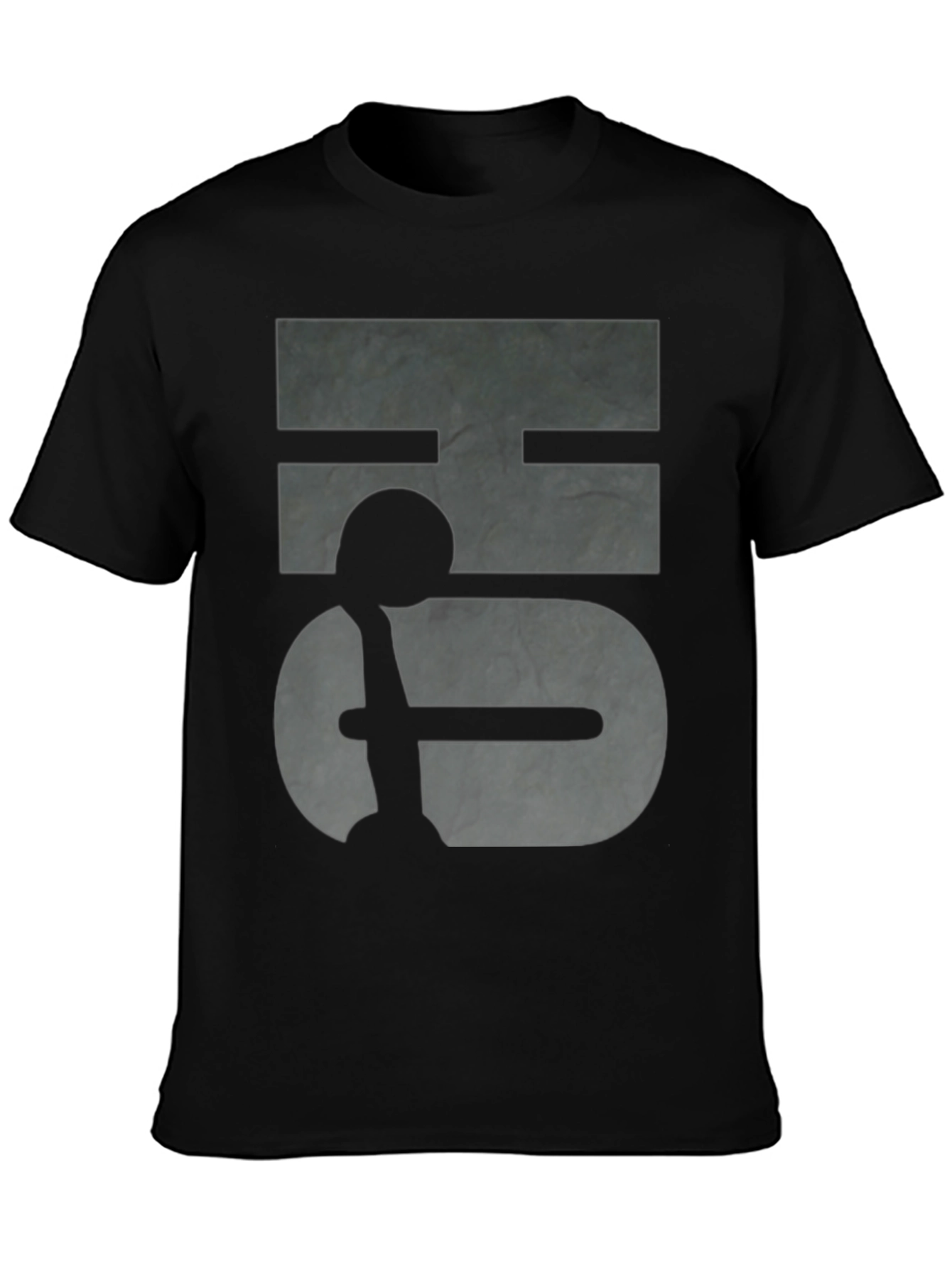 Black Abstract Graphic Print Black T-Shirt view 3