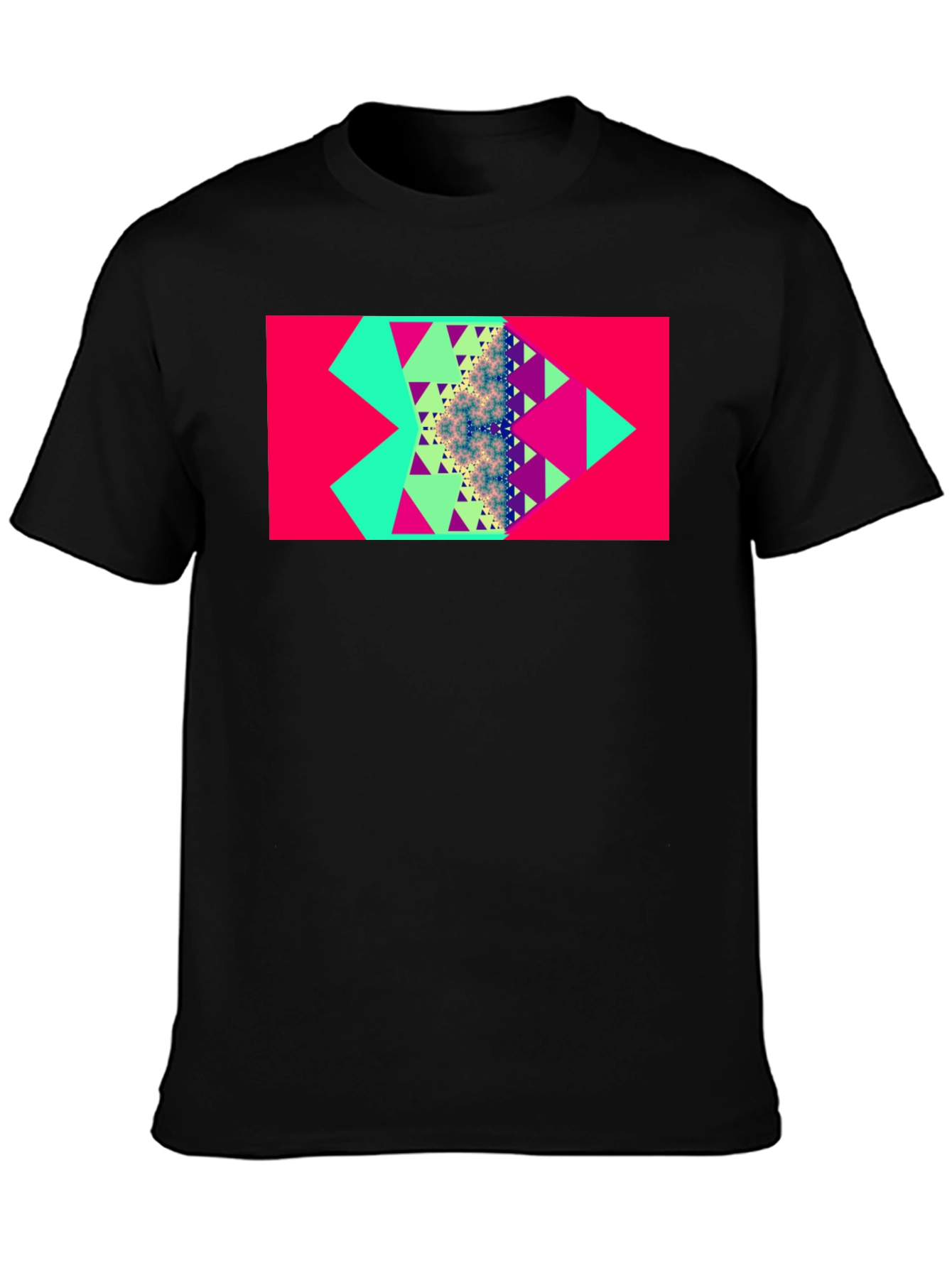 Geometric Triangle Fractal Graphic Tee - Modern Design - 3