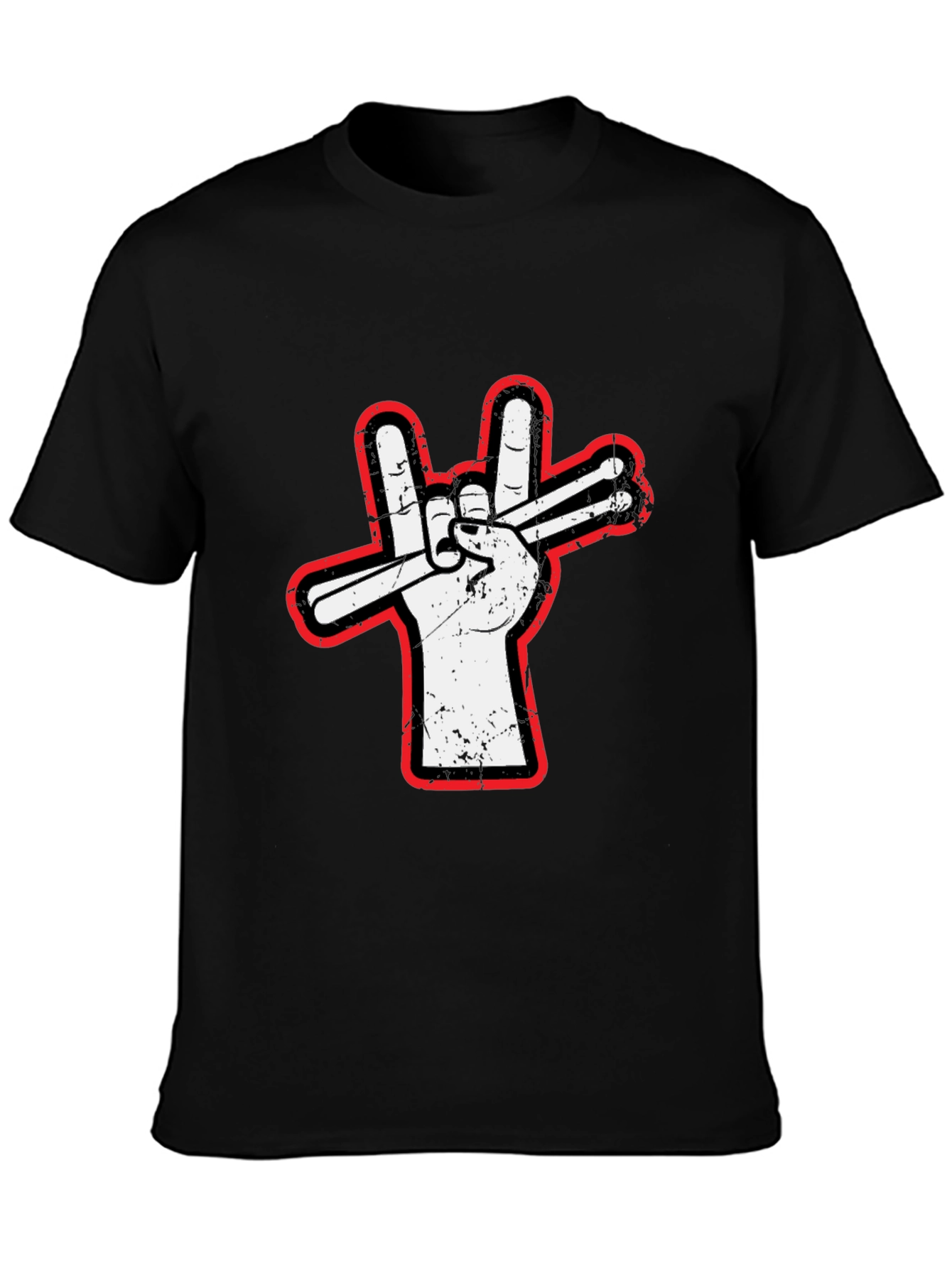 Black Drummer Peace Sign T-Shirt - Rock On! view 3