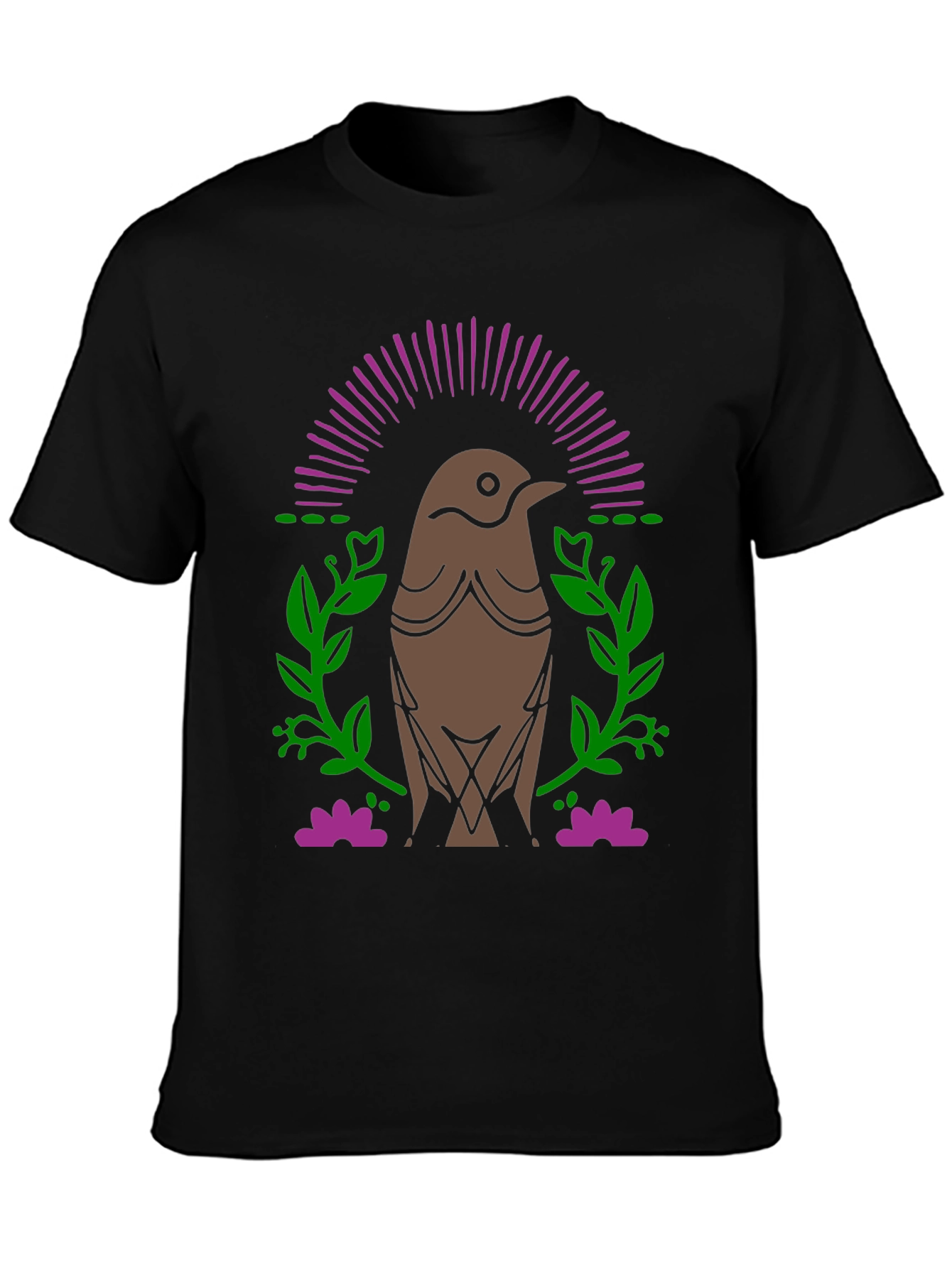 Black Bird Graphic Black T-Shirt view 3