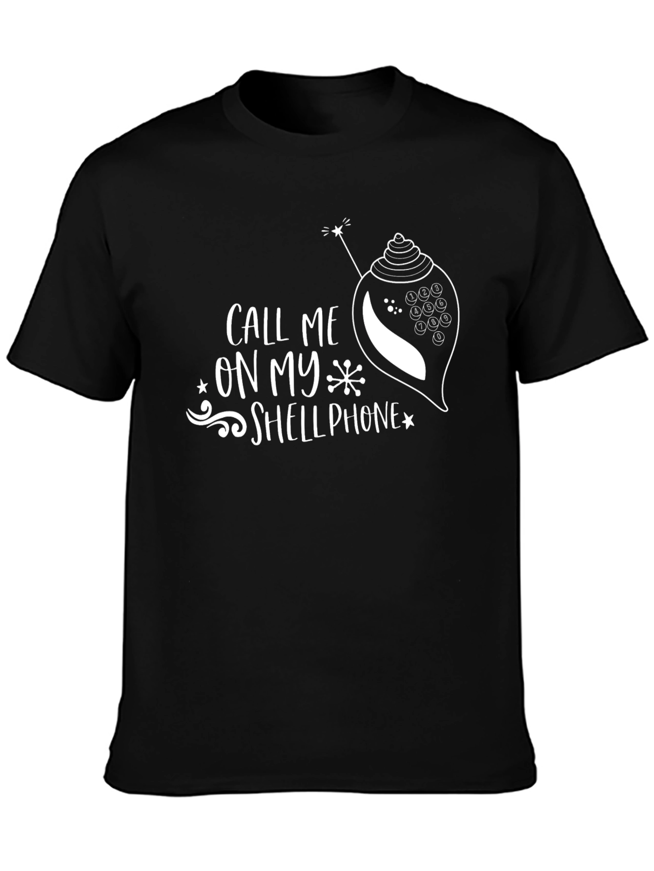 Black Call Me On My Shellphone T-Shirt view 3