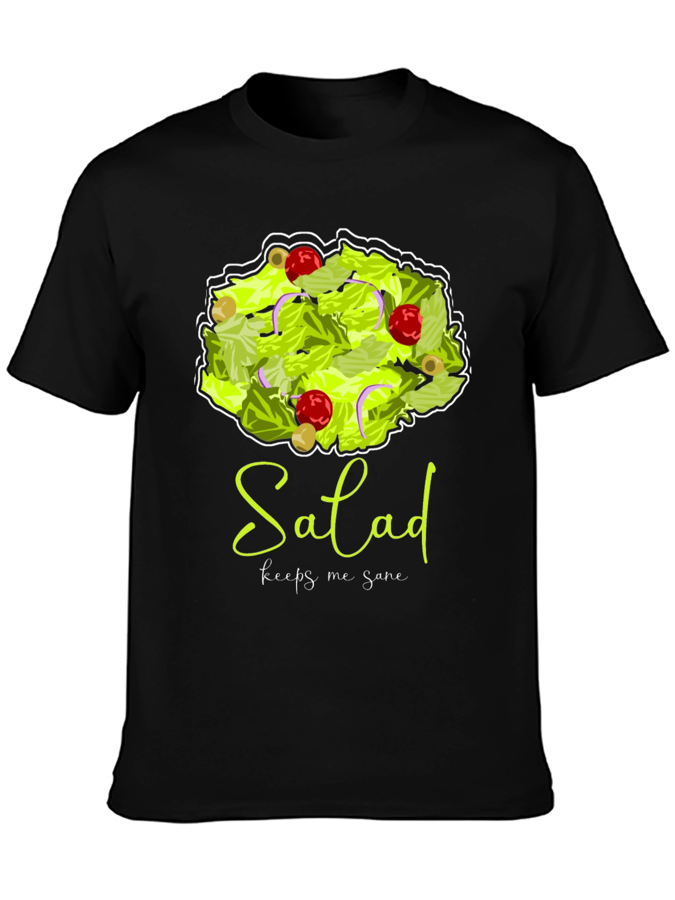 Black Salad Keeps Me Sane Graphic T-Shirt view 3